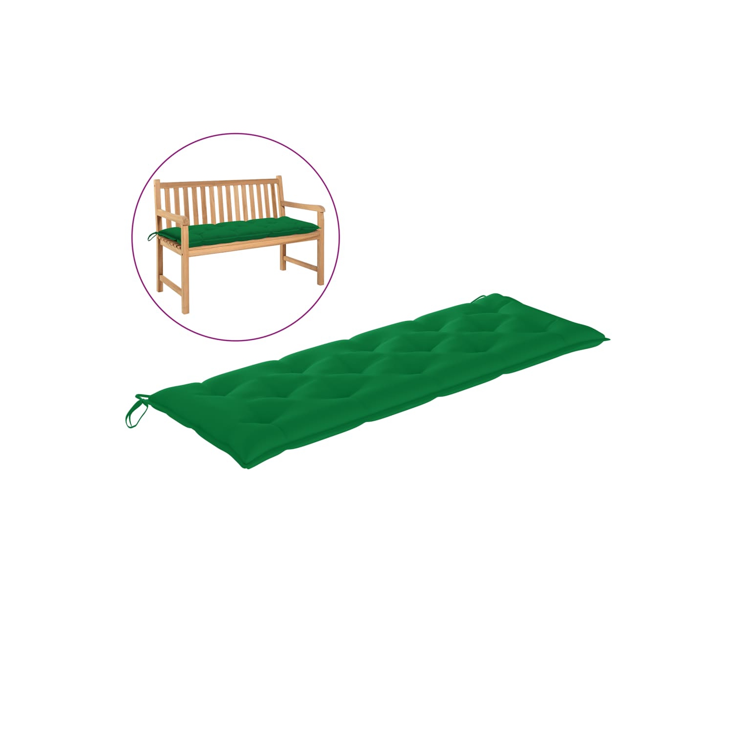 vidaXL Garden Bench Cushion Green 59.1x19.7"x2.8" Fabric"