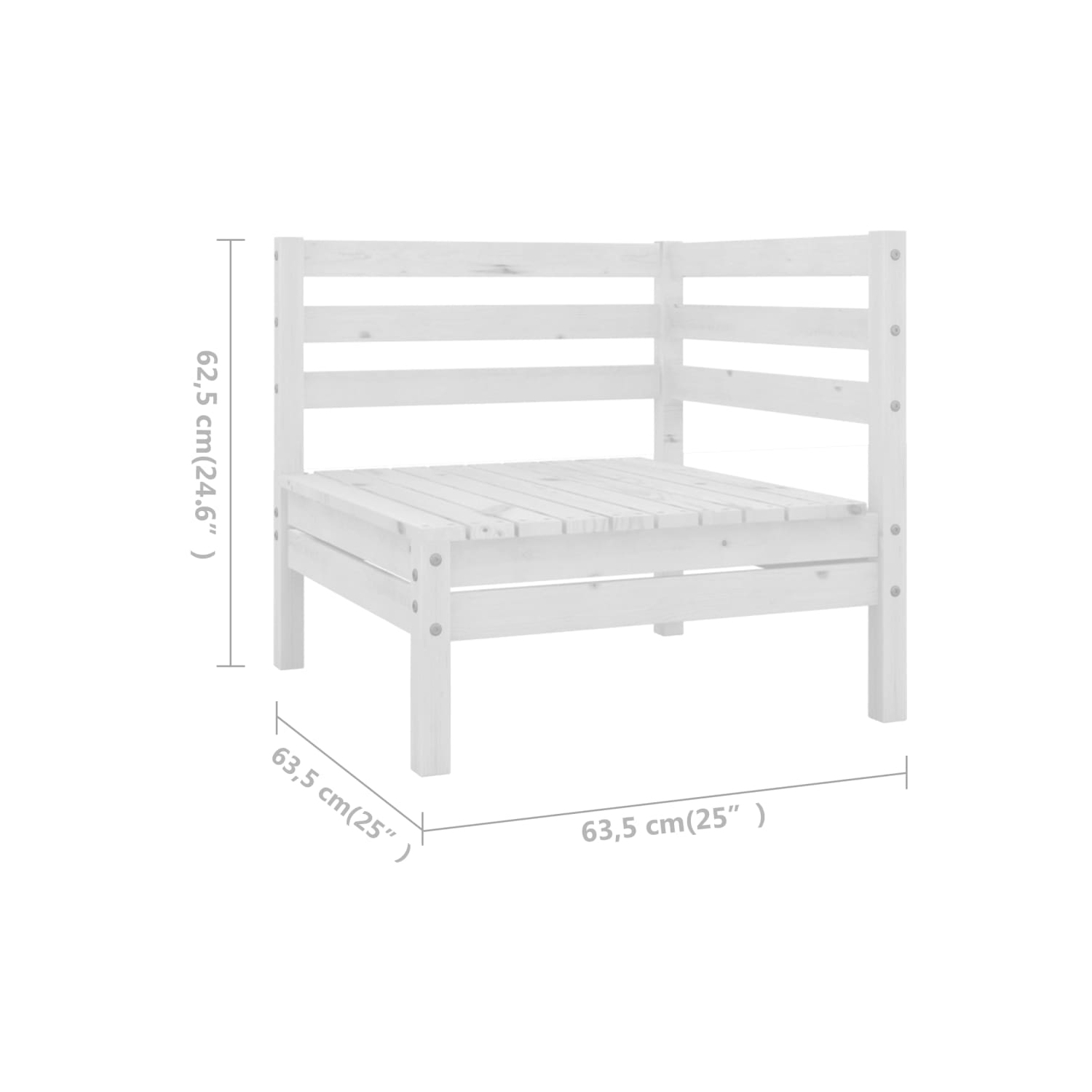 vidaXL 7 Piece Patio Lounge Set Solid Pinewood White