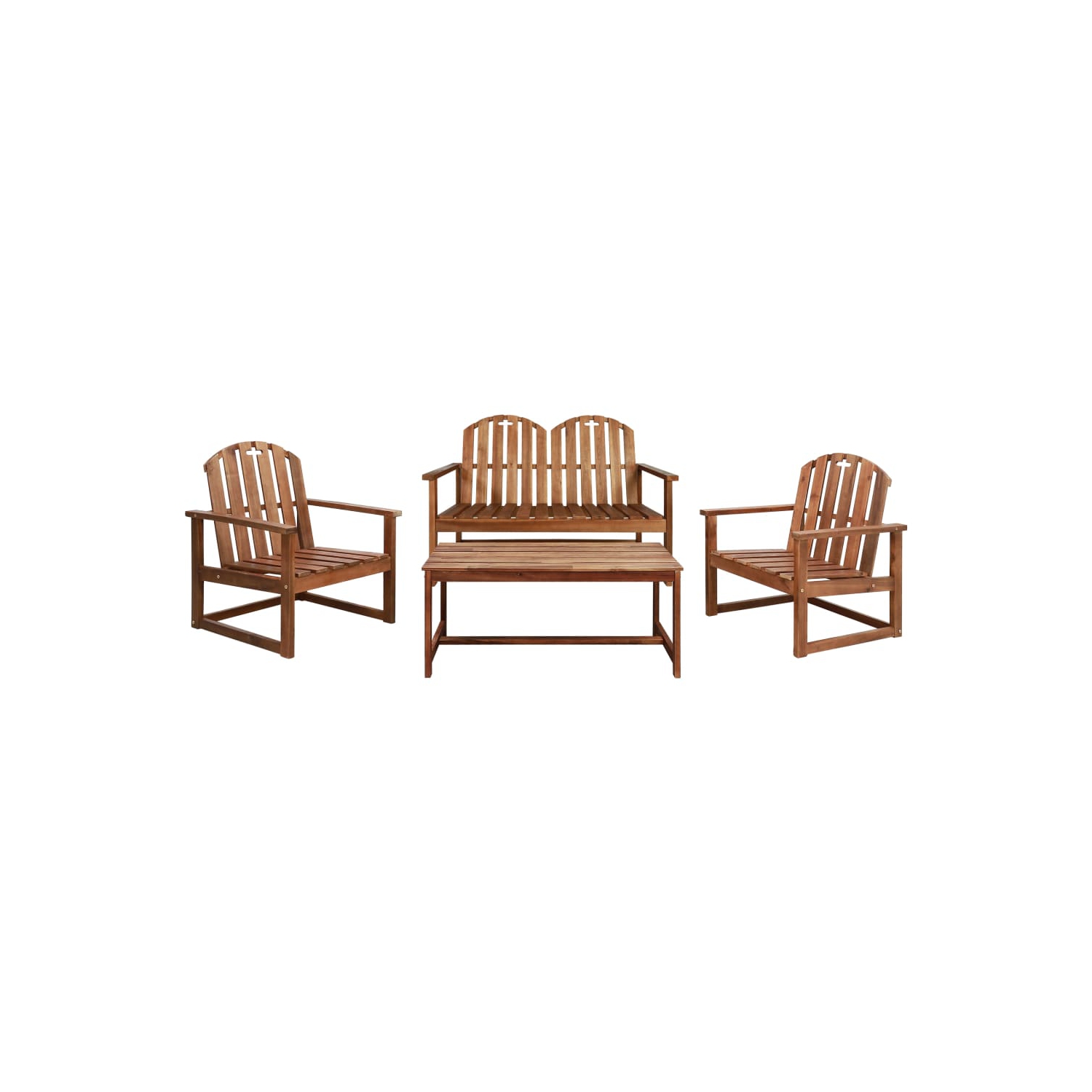 vidaXL 4 Piece Patio Lounge Set Solid Acacia Wood