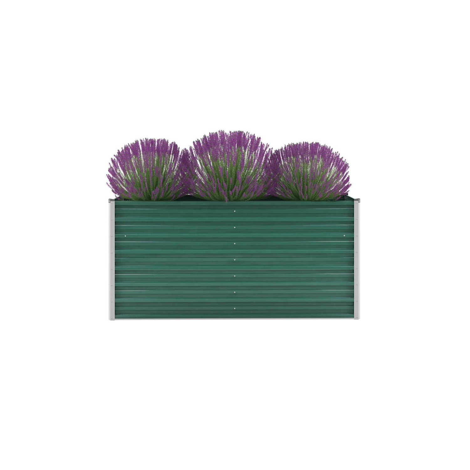 vidaXL Garden Raised Bed Galvanized Steel 63"x15.7"x31.3" Green