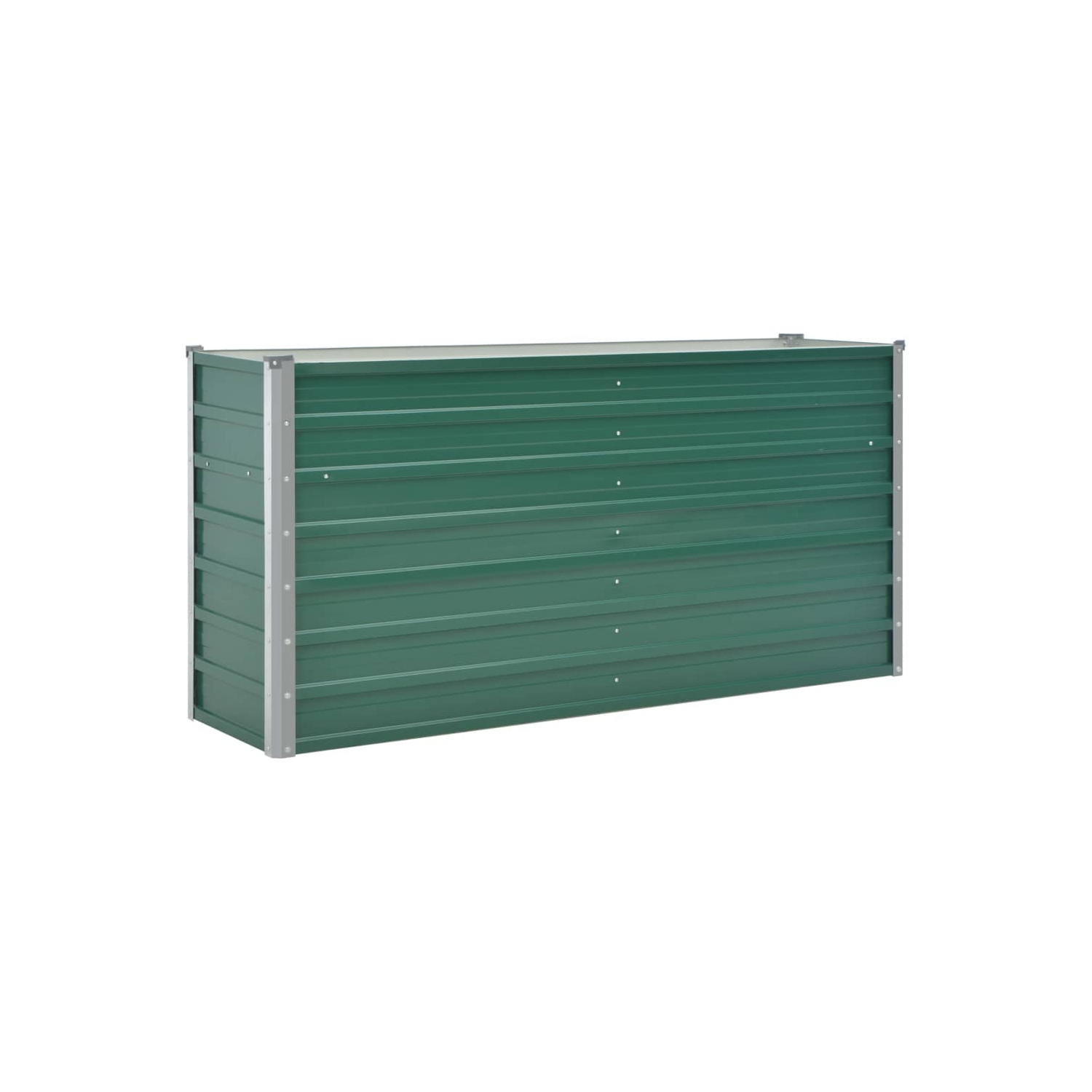 vidaXL Garden Raised Bed Galvanized Steel 63"x15.7"x31.3" Green