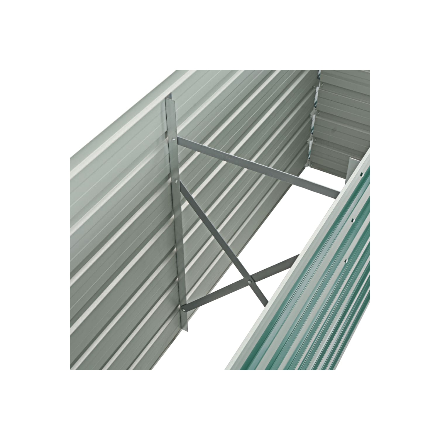 vidaXL Garden Raised Bed Galvanized Steel 63"x15.7"x31.3" Green