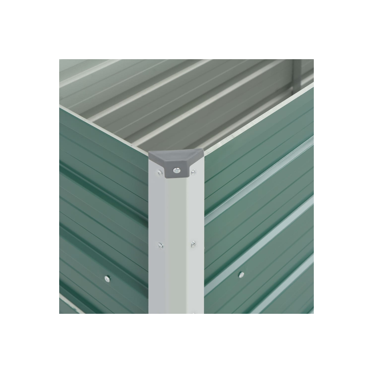 vidaXL Garden Raised Bed Galvanized Steel 63"x15.7"x31.3" Green