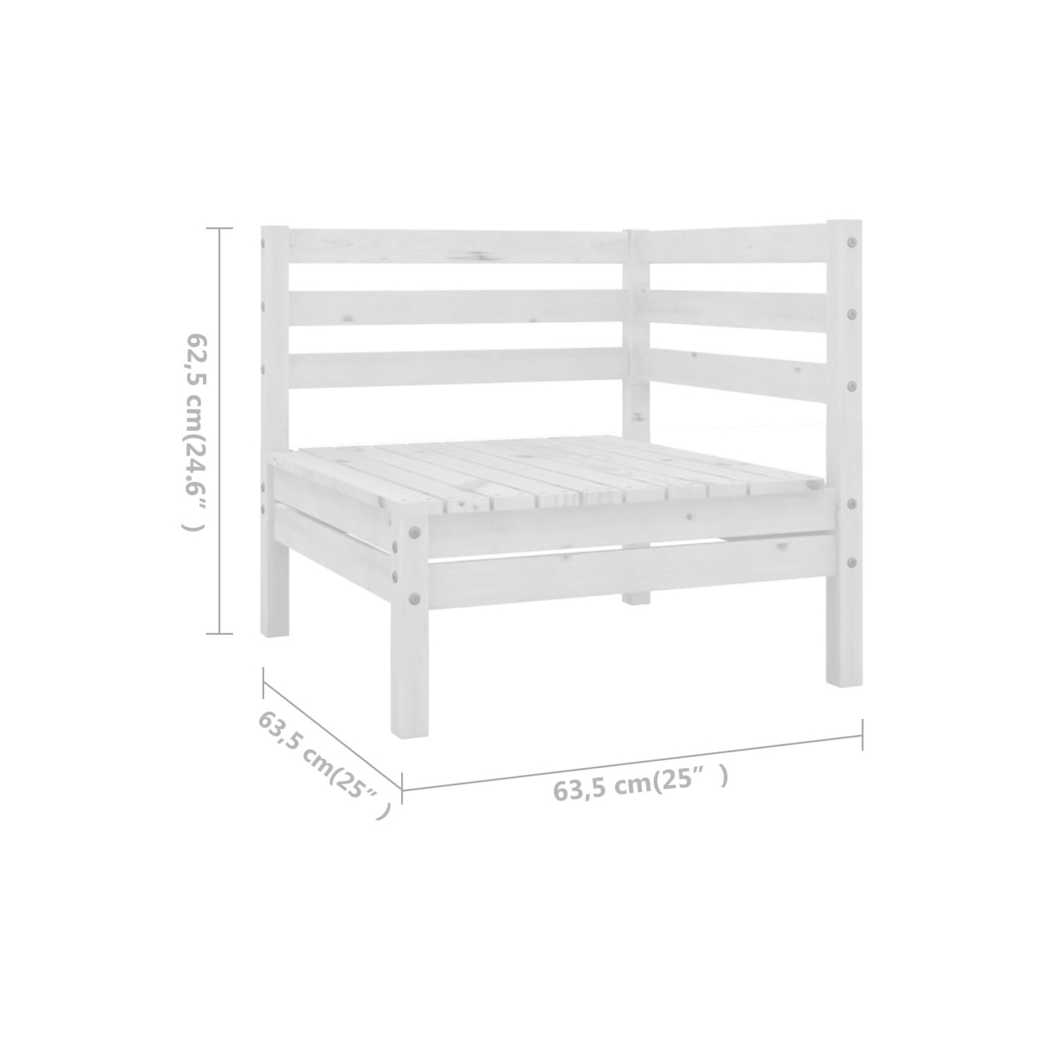 vidaXL 8 Piece Patio Lounge Set Solid Pinewood White