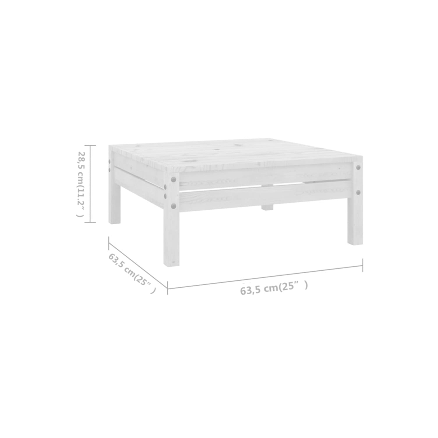 vidaXL 8 Piece Patio Lounge Set Solid Pinewood White