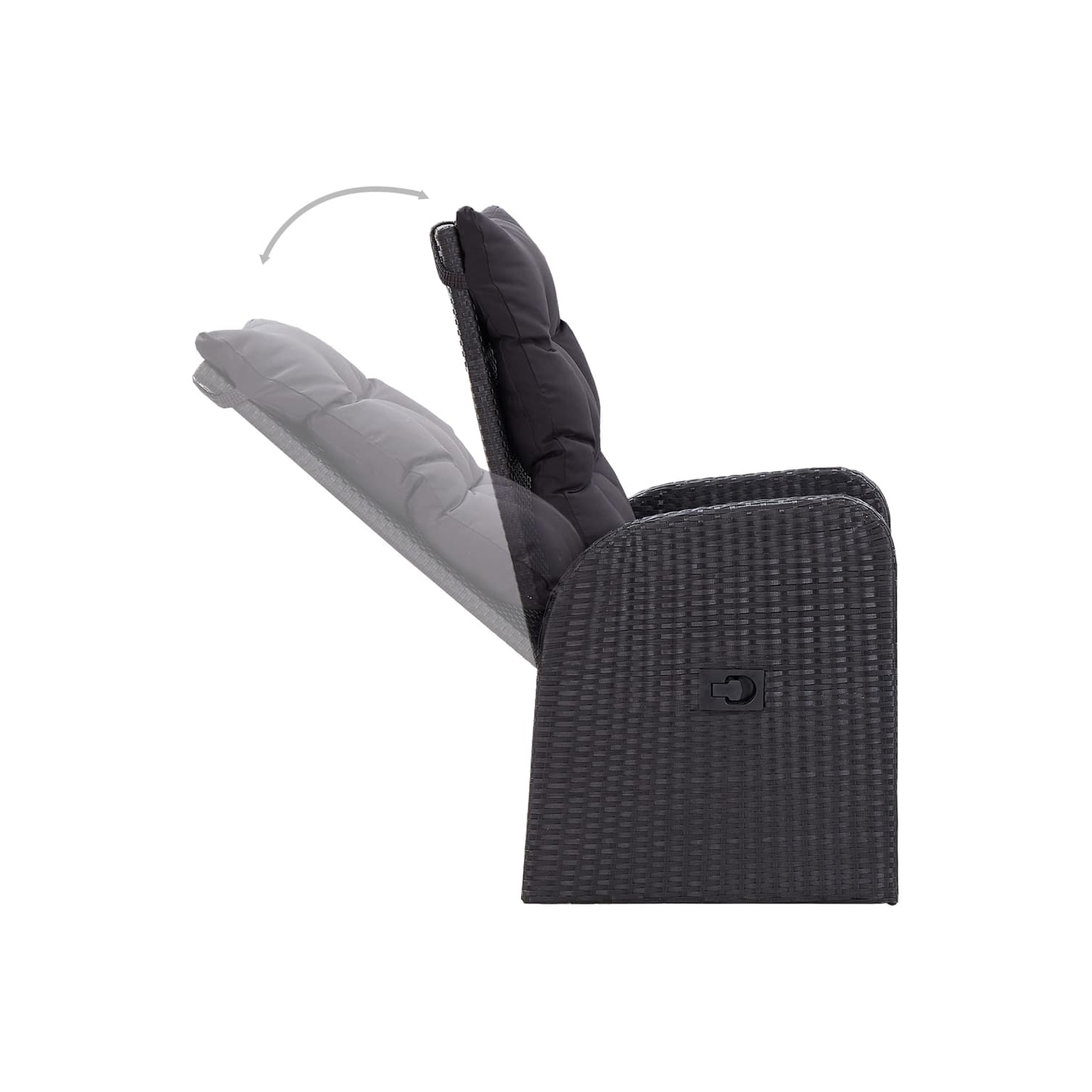 vidaXL 5 Piece Patio Dining Set Black