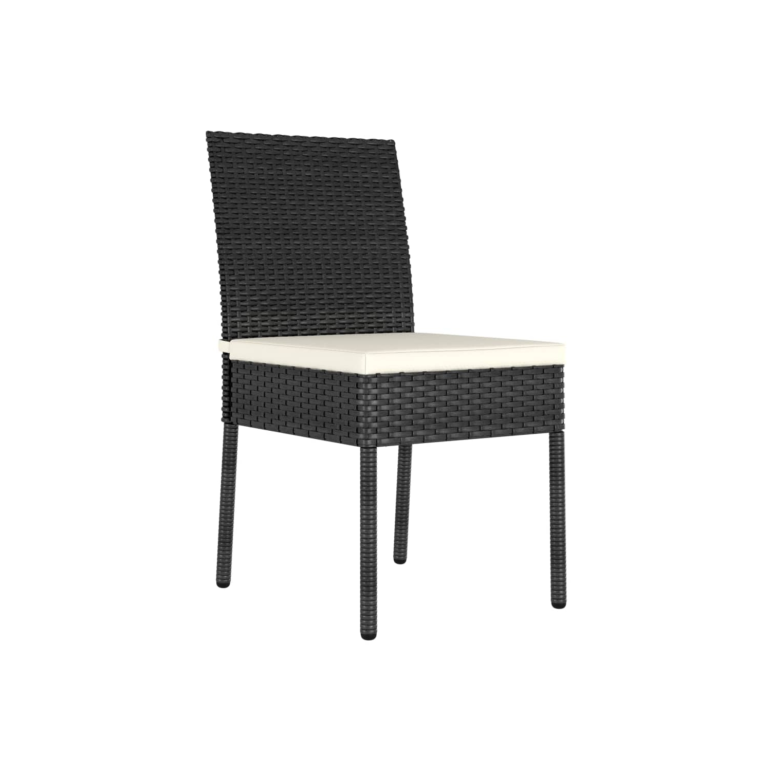 Chaises de salle à manger de patio VidaXL, 4 pièces, rotin noir