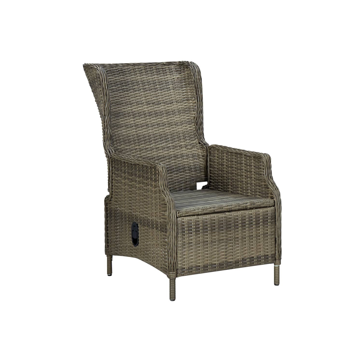 Chaise de patio inclinable VidaXL avec coussins en rotin brun