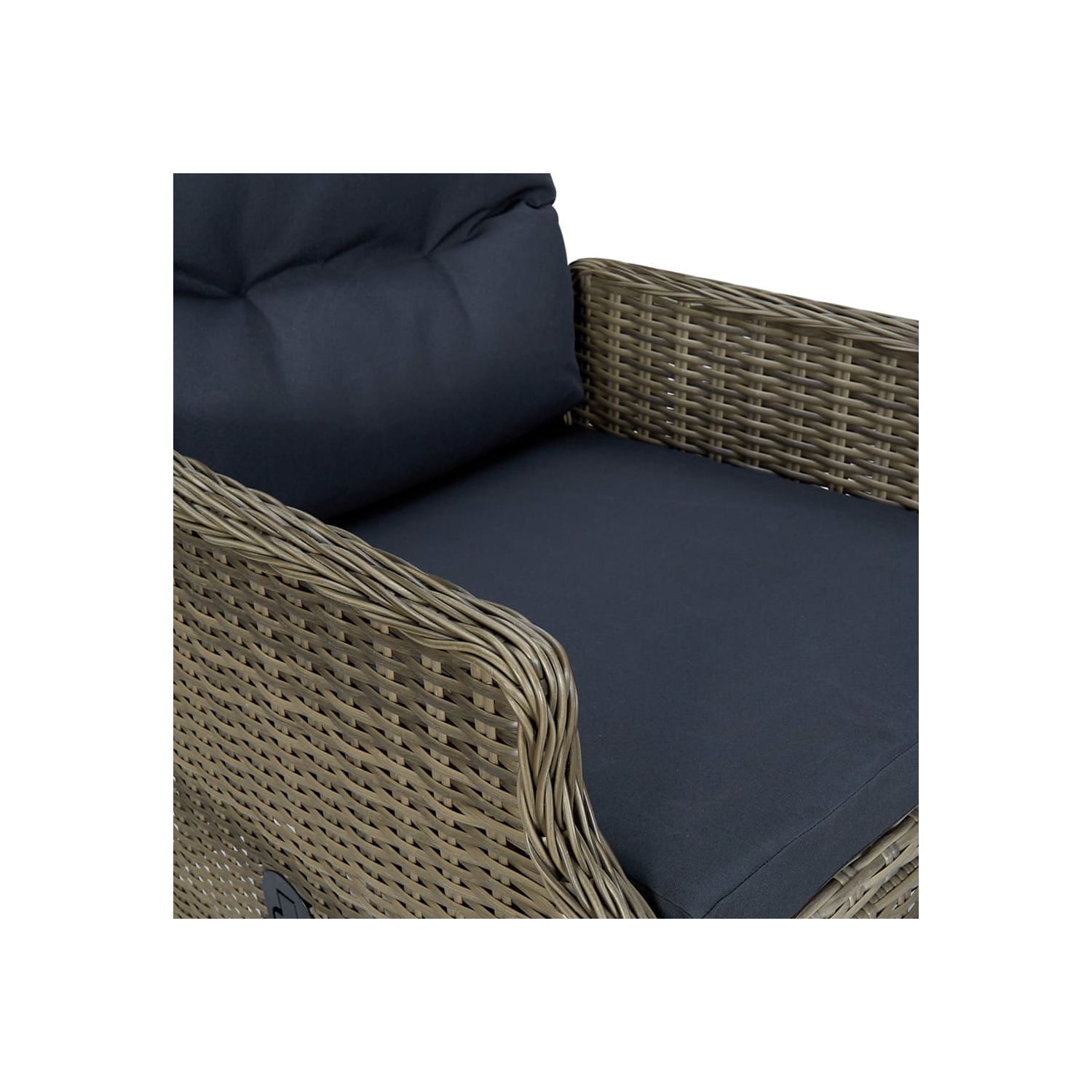 Chaise de patio inclinable VidaXL avec coussins en rotin brun
