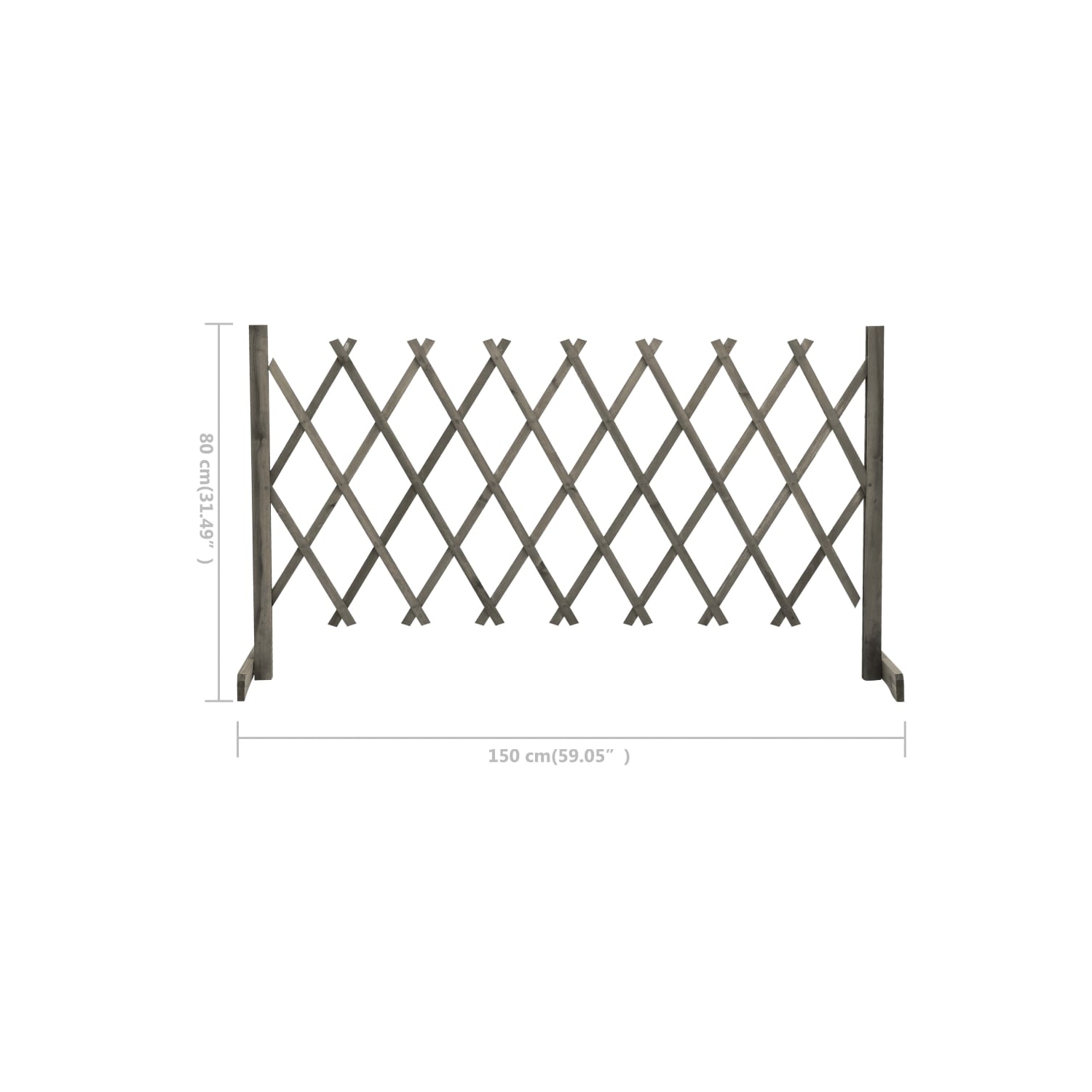 vidaXL Garden Trellis Fence Gray 59.1"x31.5" Solid Firwood