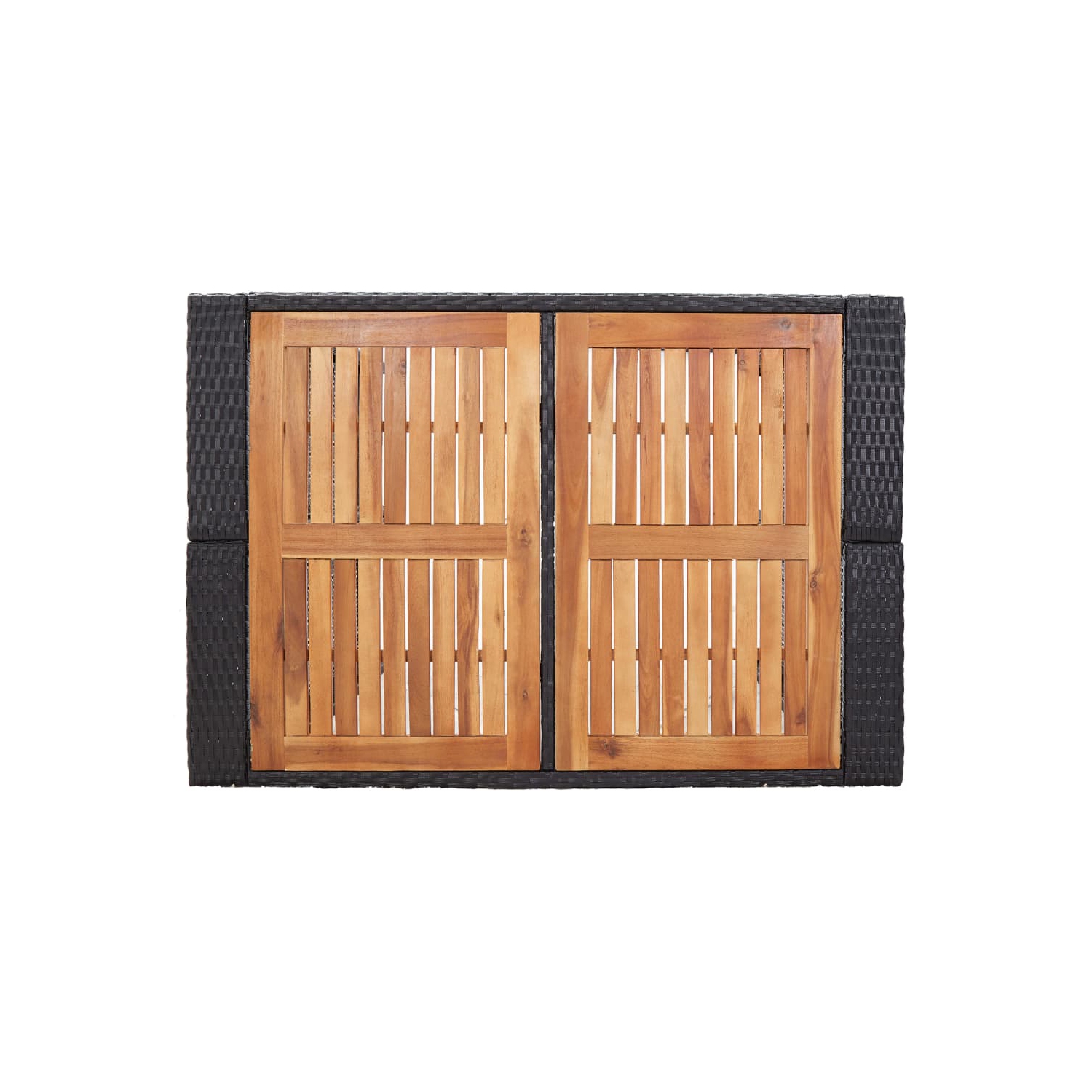 vidaXL 5 Piece Patio Bar Set Poly Rattan and Acacia Wood Black