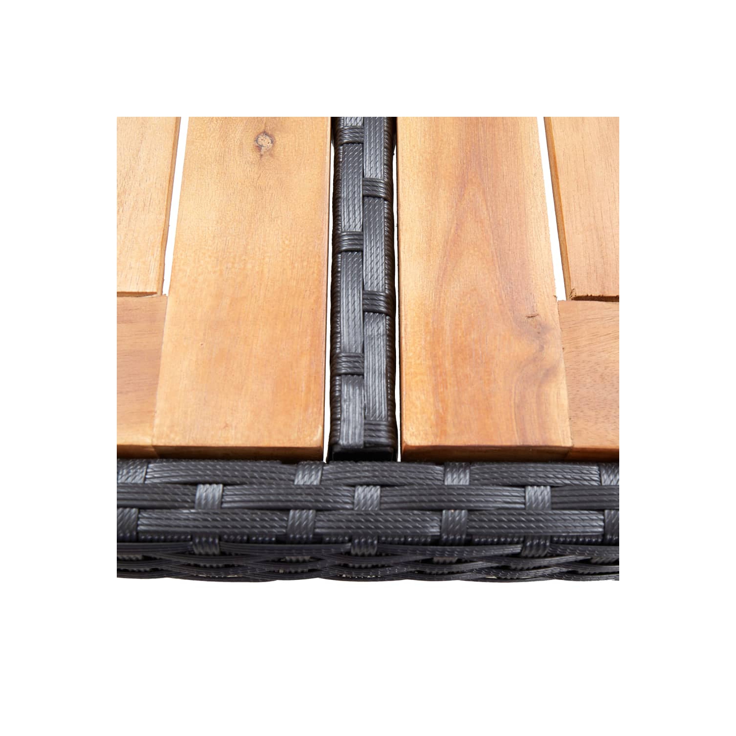 vidaXL 5 Piece Patio Bar Set Poly Rattan and Acacia Wood Black