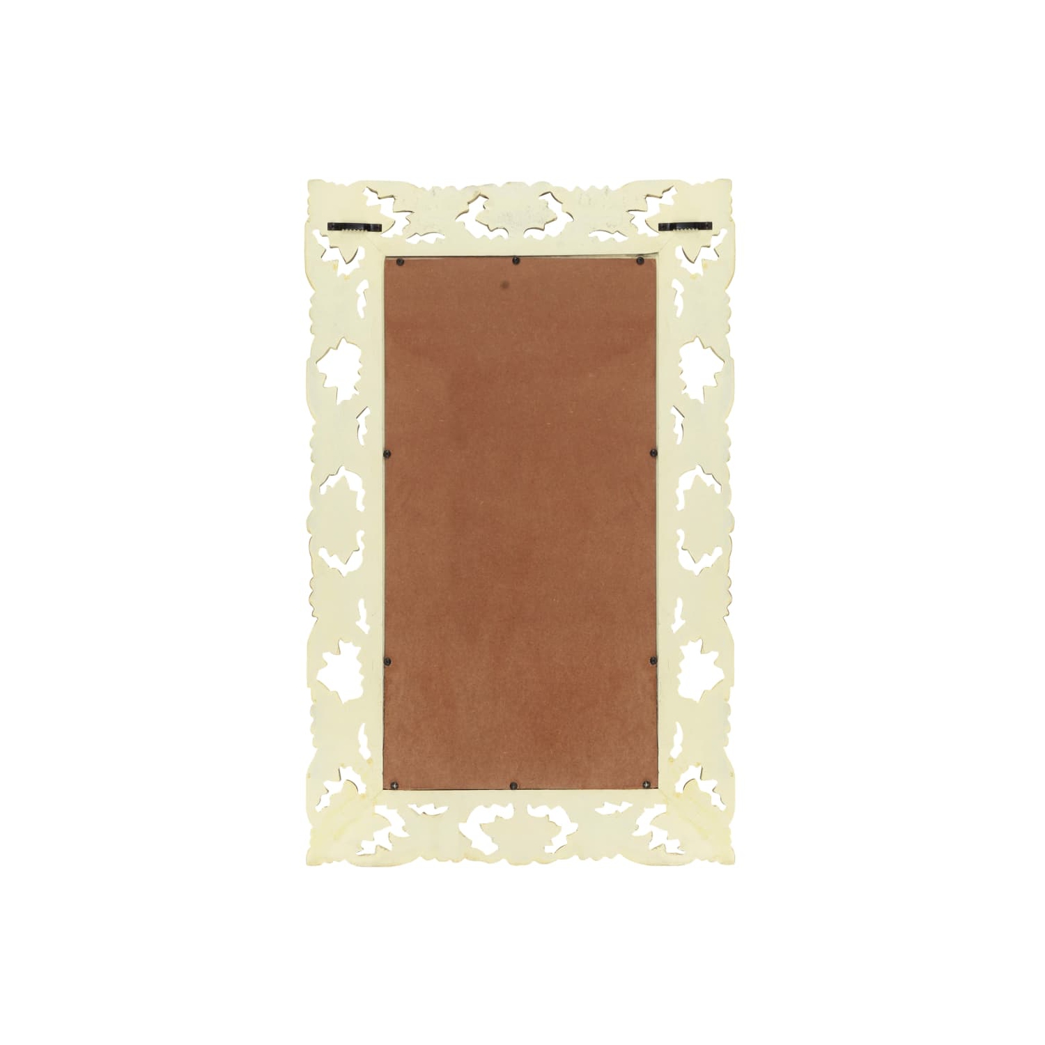 vidaXL Hand Carved Mirror White 31.5"x19.7" Solid Mango Wood