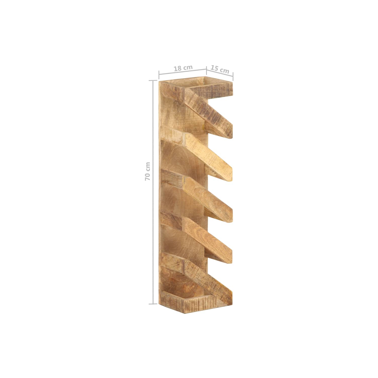 vidaXL Wine Rack for 5 Bottles Solid Mango Wood