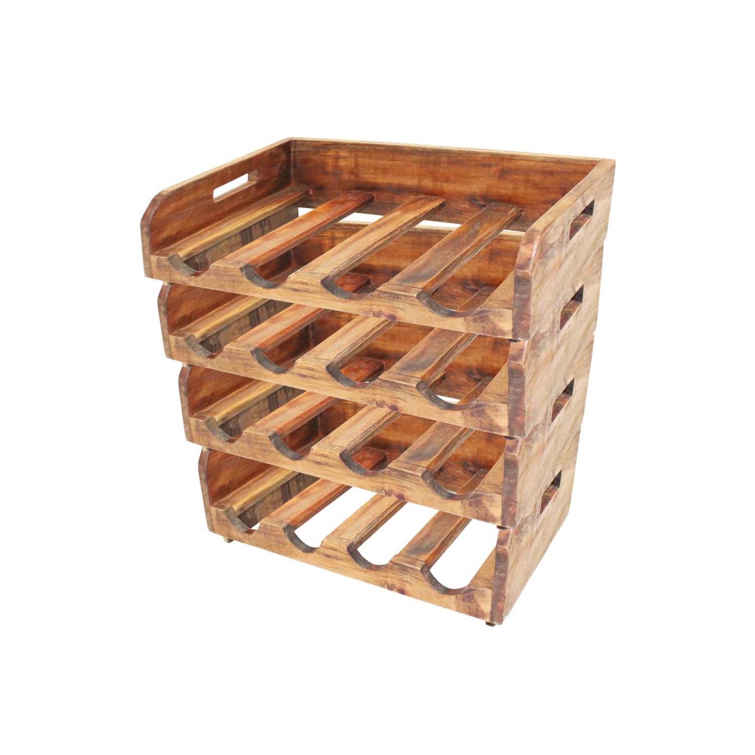 vidaXL Wine Racks 4 pcs for 16 Bottles Solid Reclaimed Wood
