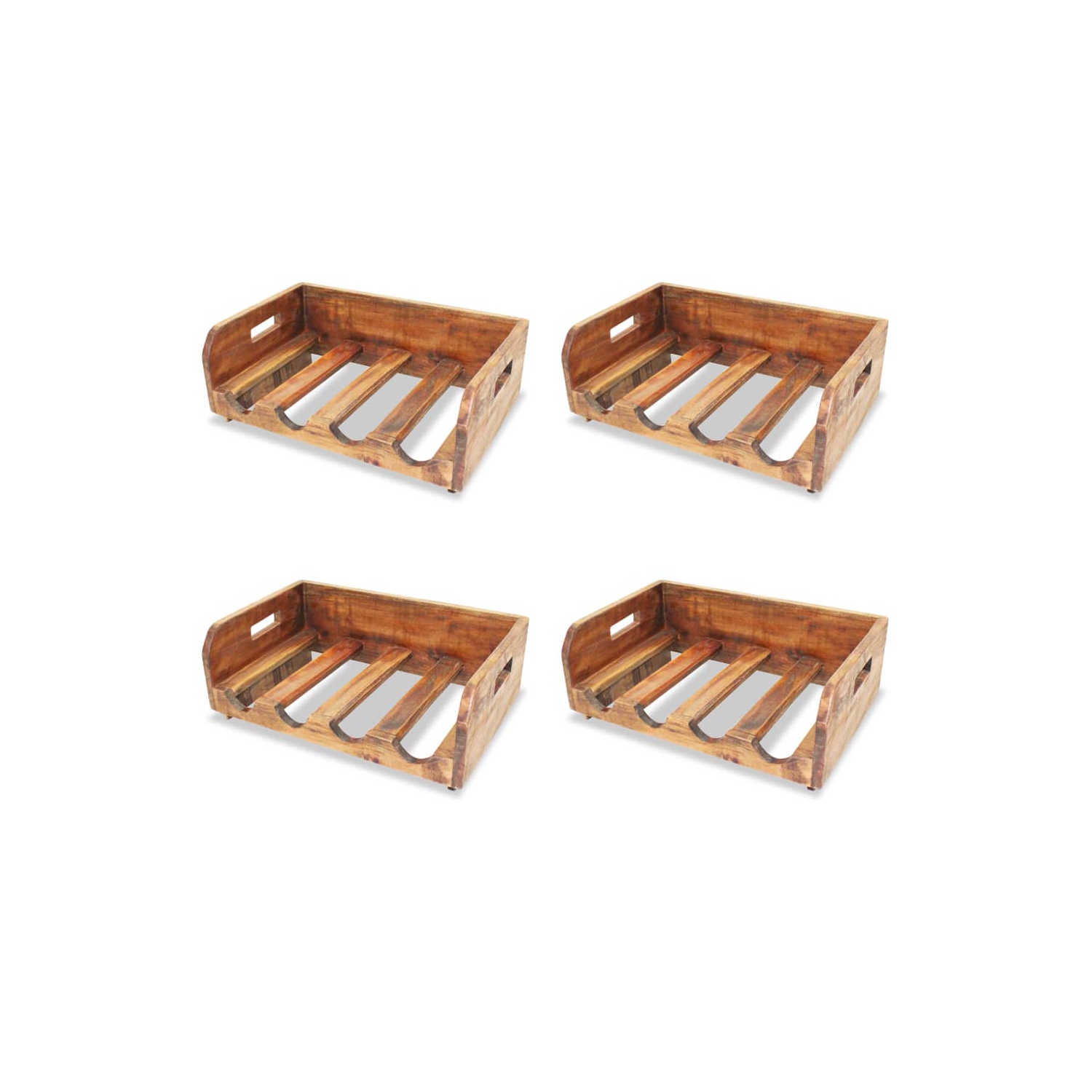vidaXL Wine Racks 4 pcs for 16 Bottles Solid Reclaimed Wood