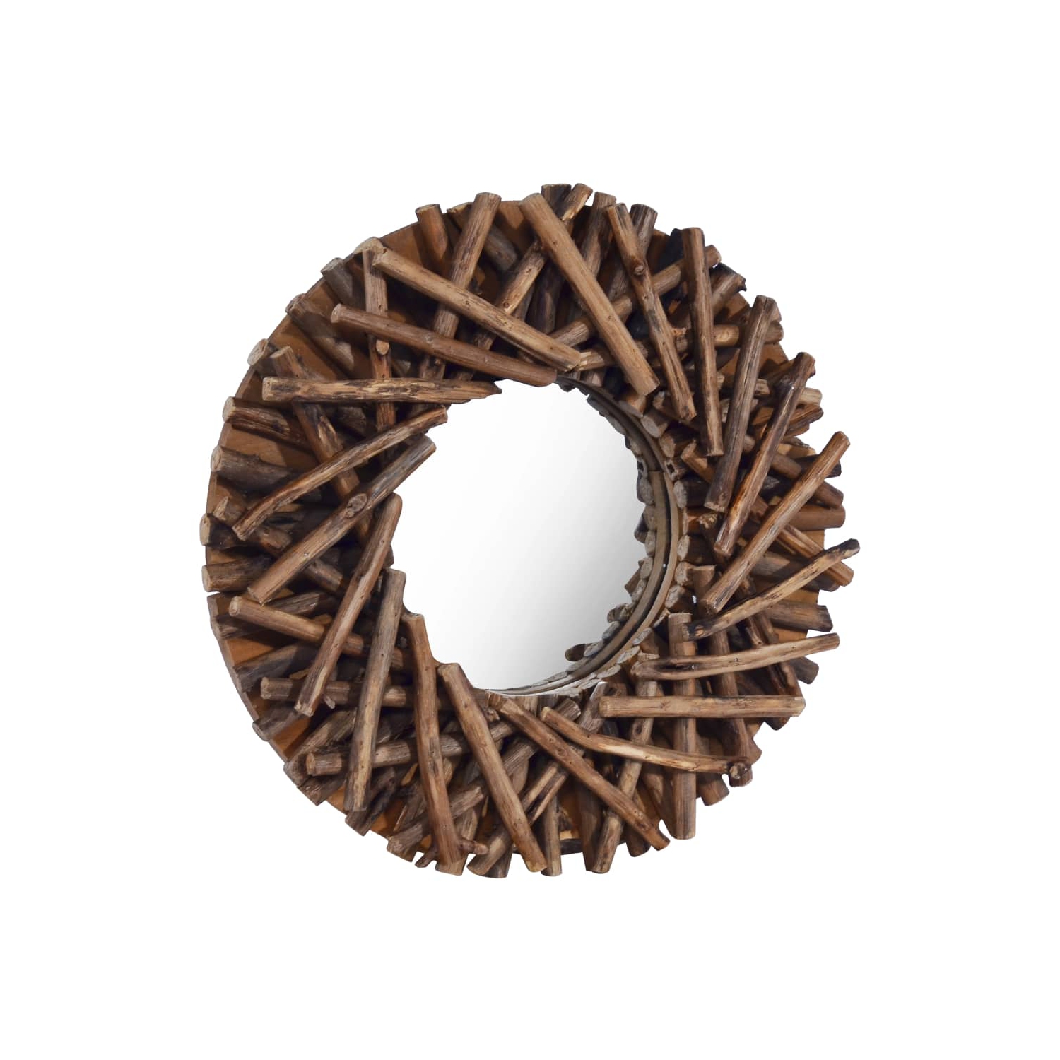 vidaXL Wall Mirror 15.7" Teak Round