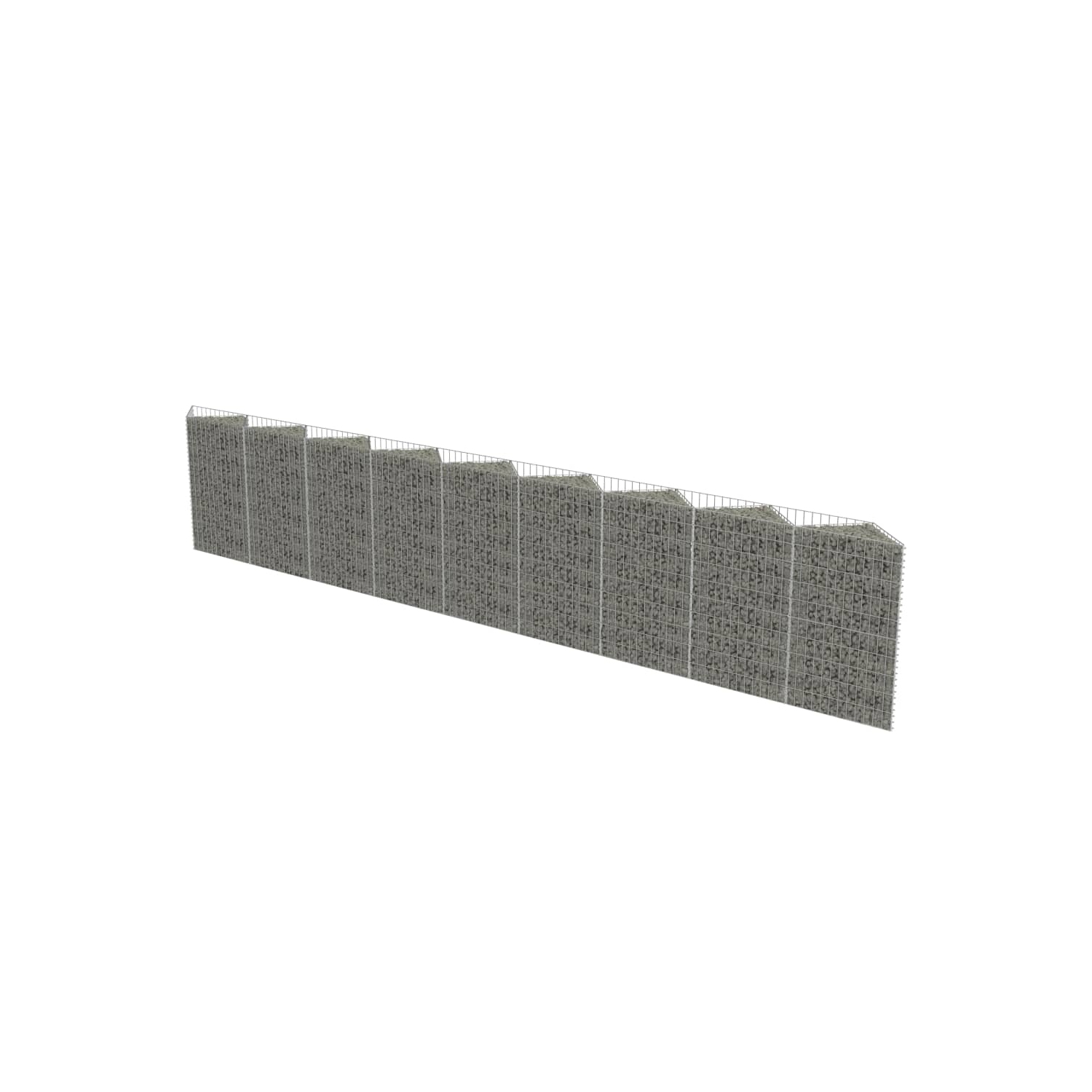 vidaXL Gabion Wall Galvanized Steel 248"x11.8"x39.4"