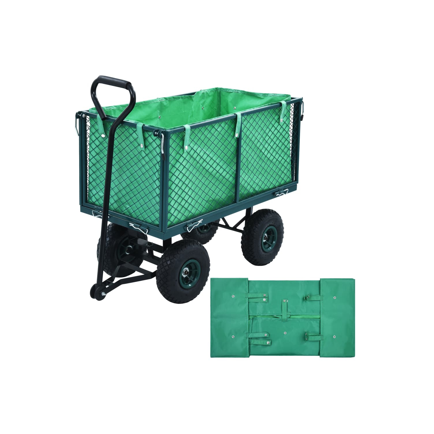 Doublure pour chariot de jardin vidaXL en tissu vert