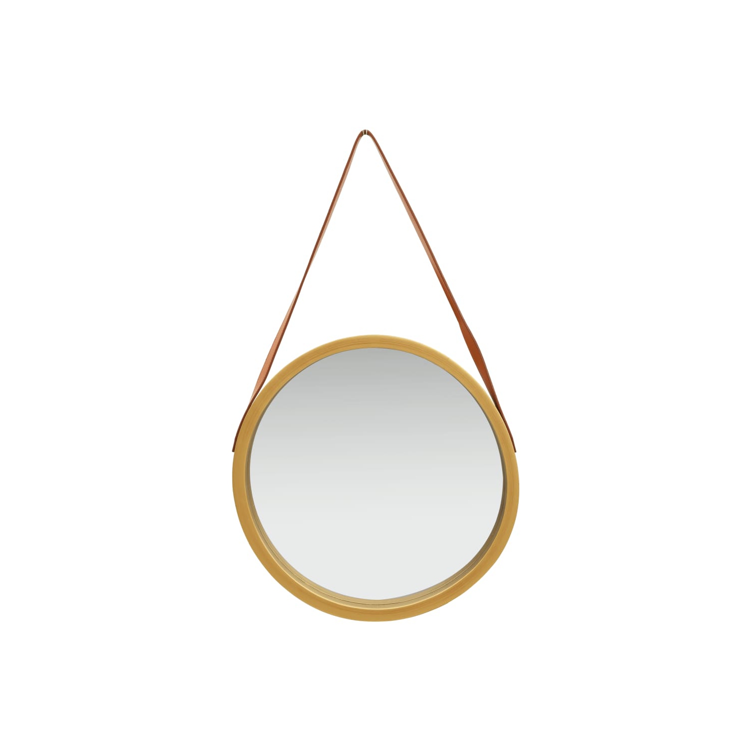 vidaXL Wall Mirror with Strap 16.7" Gold