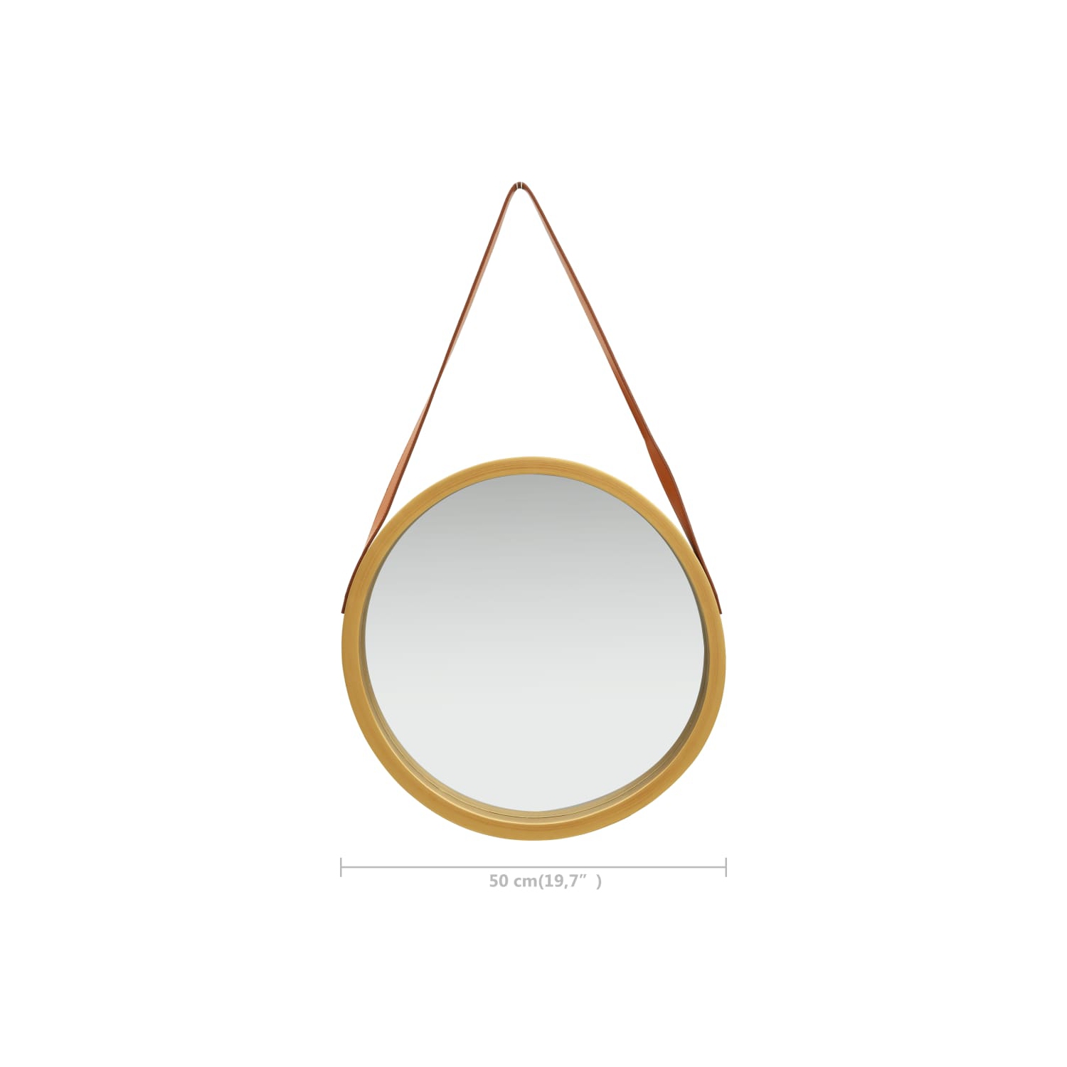 vidaXL Wall Mirror with Strap 16.7" Gold