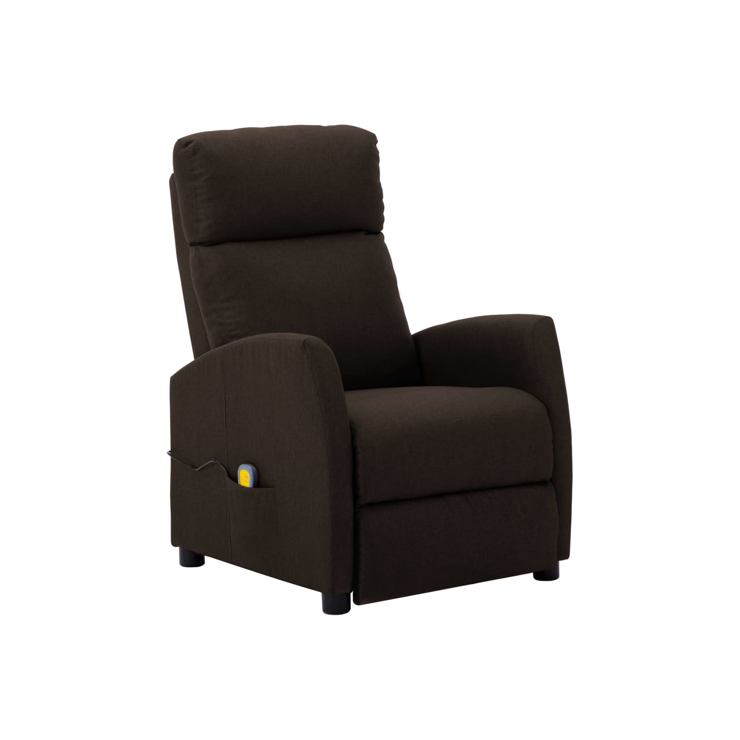 Fauteuil de massage inclinable VidaXL en tissu brun foncé