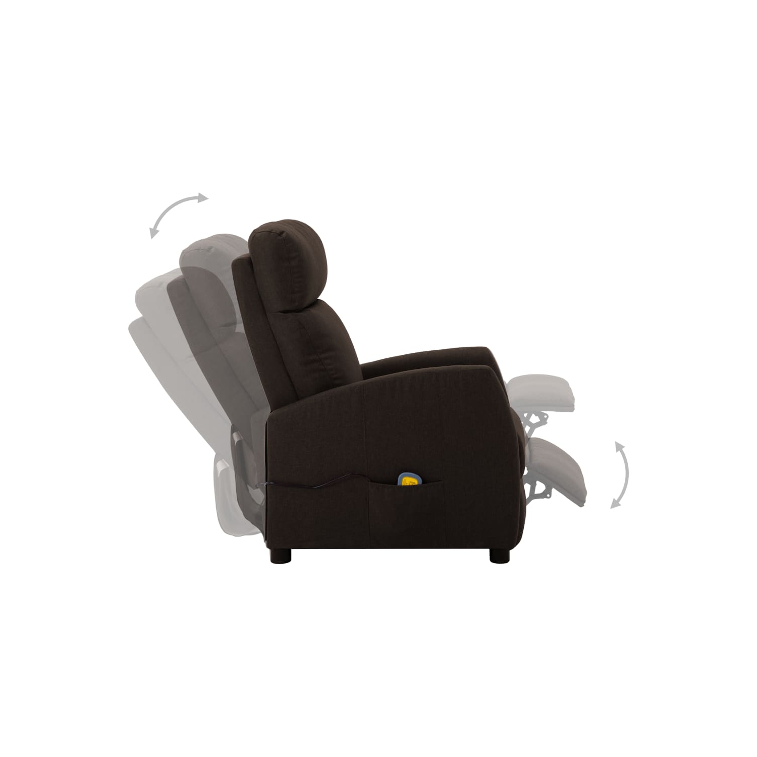 Fauteuil de massage inclinable VidaXL en tissu brun foncé