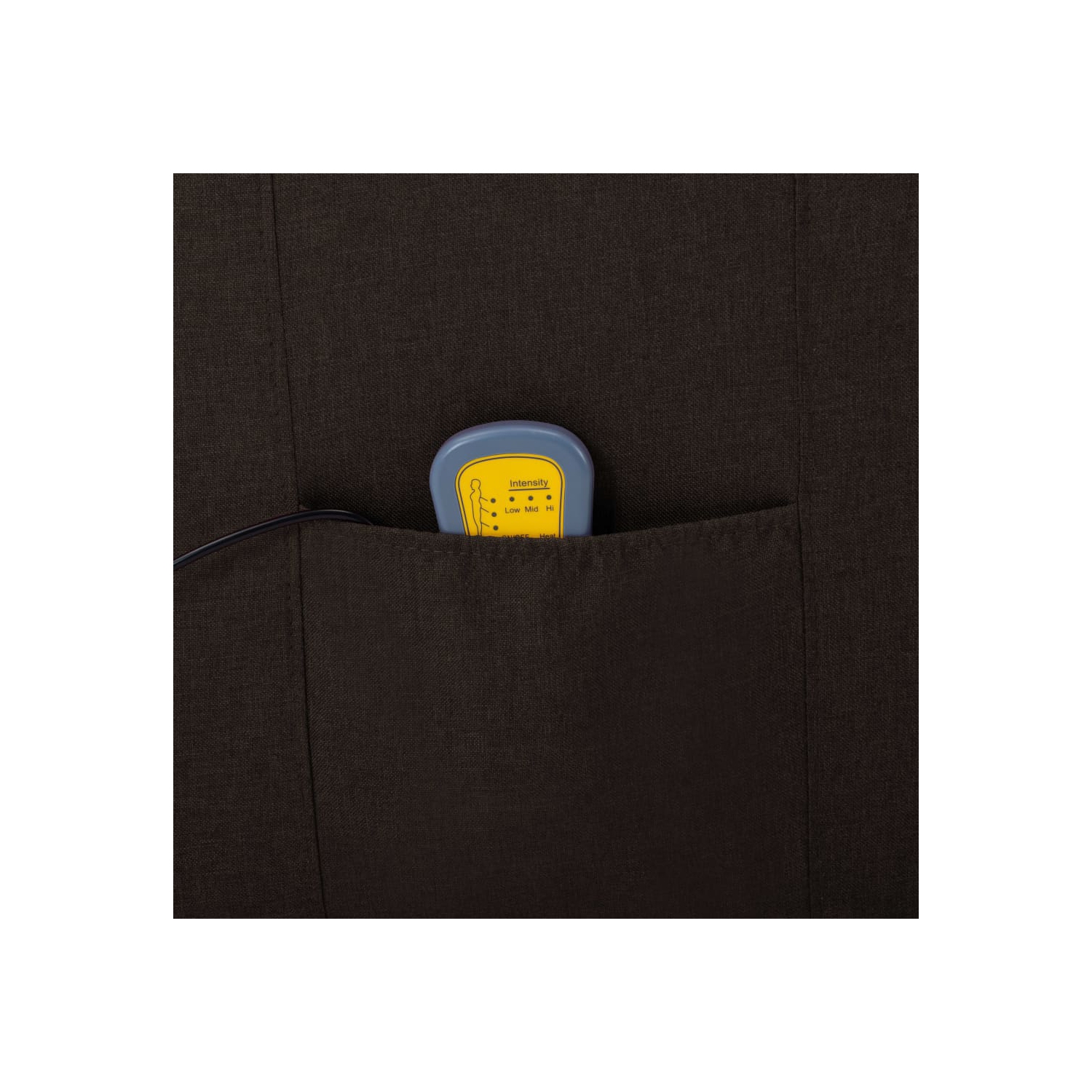 Fauteuil de massage inclinable VidaXL en tissu brun foncé