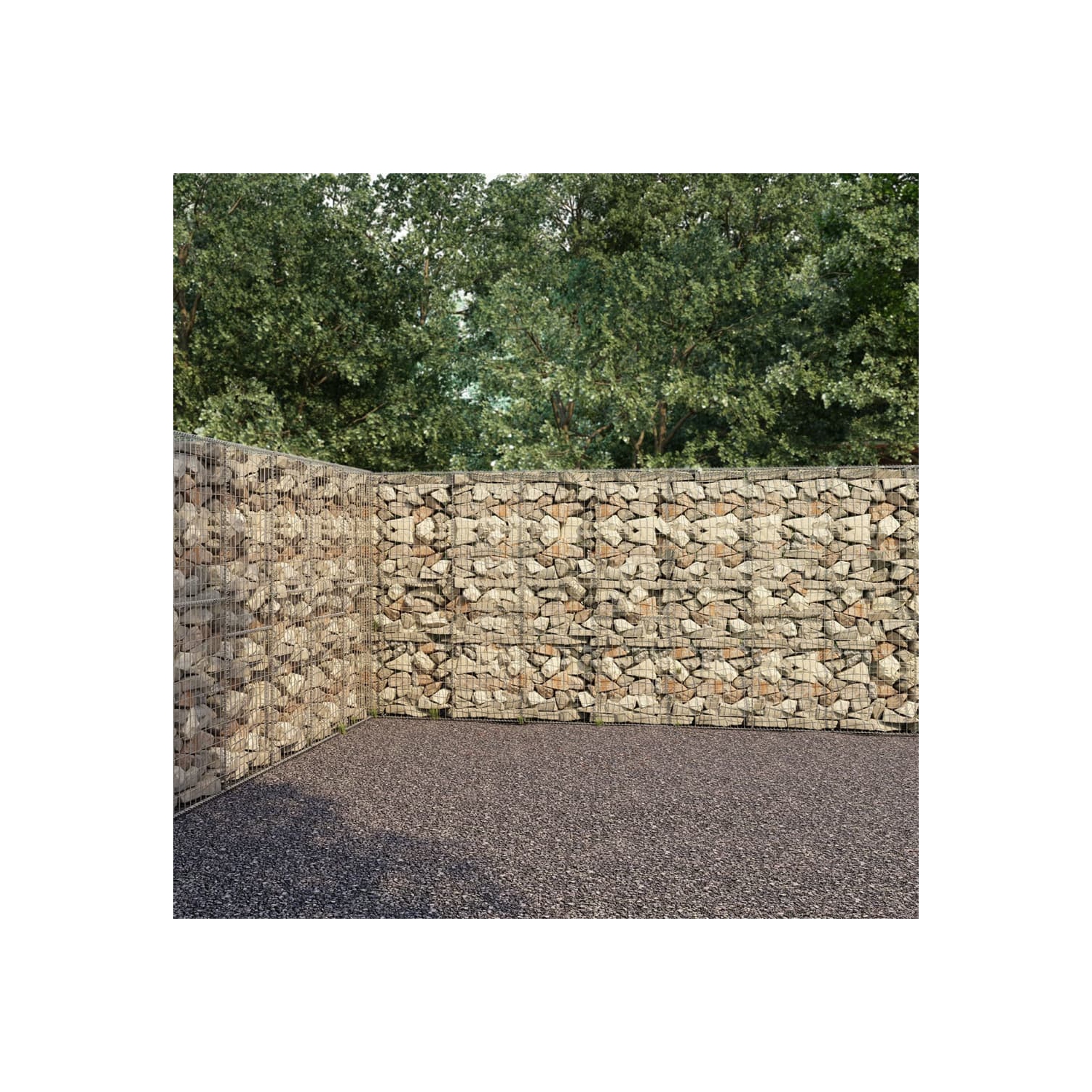 vidaXL Gabion Wall with Covers Galvanised Steel 354.3"x19.7"x78.7"