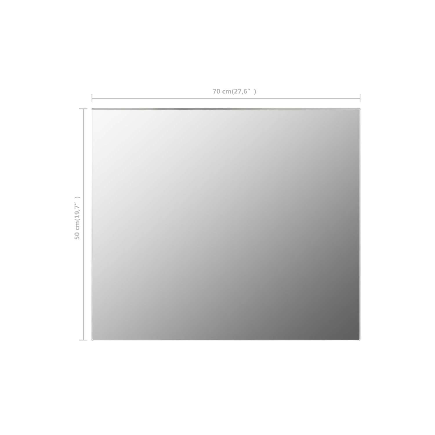 vidaXL Frameless Mirror 27.6"x19.7" Glass