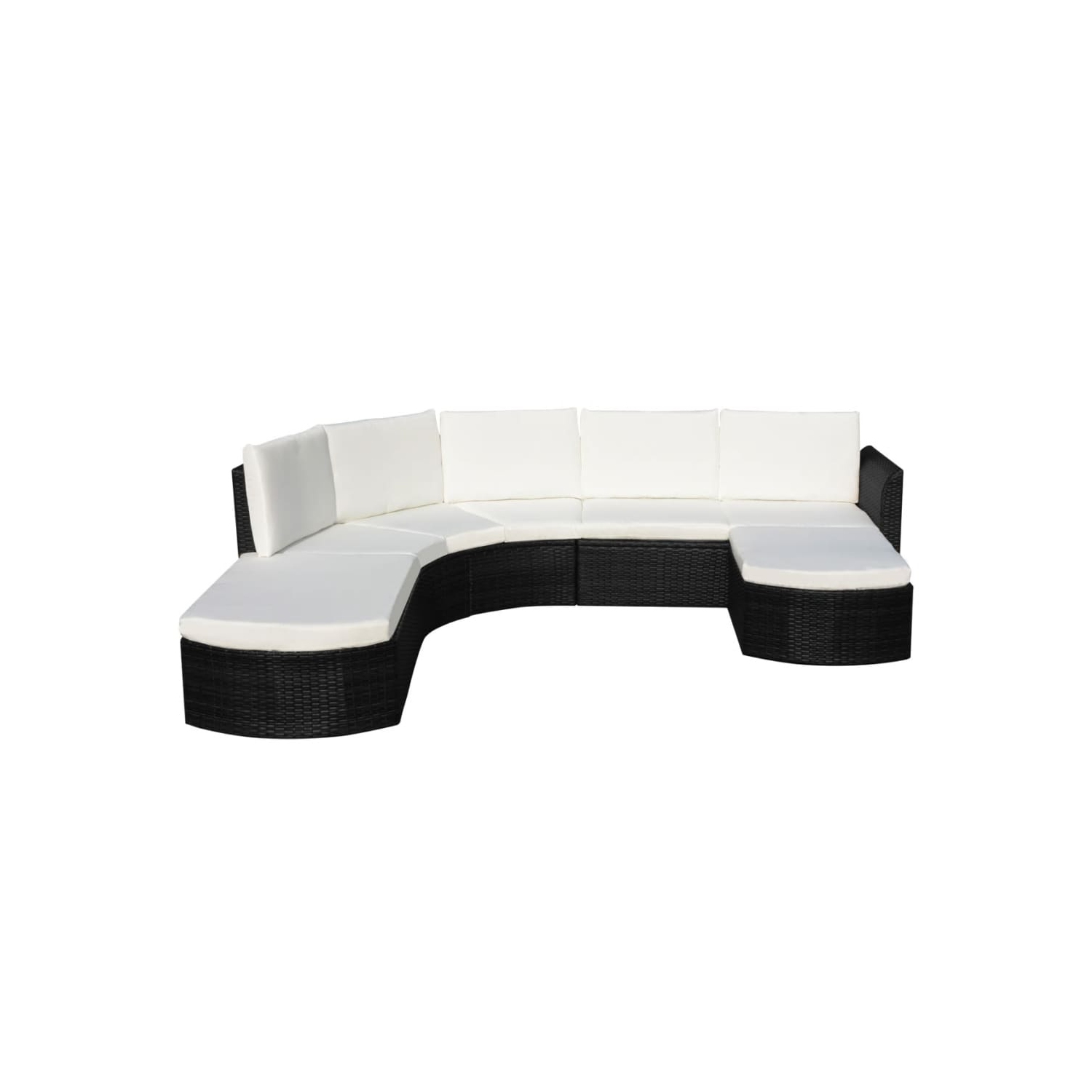 Ensemble de patio de 4 pièces VIDAXL avec coussins en poly rotin noir