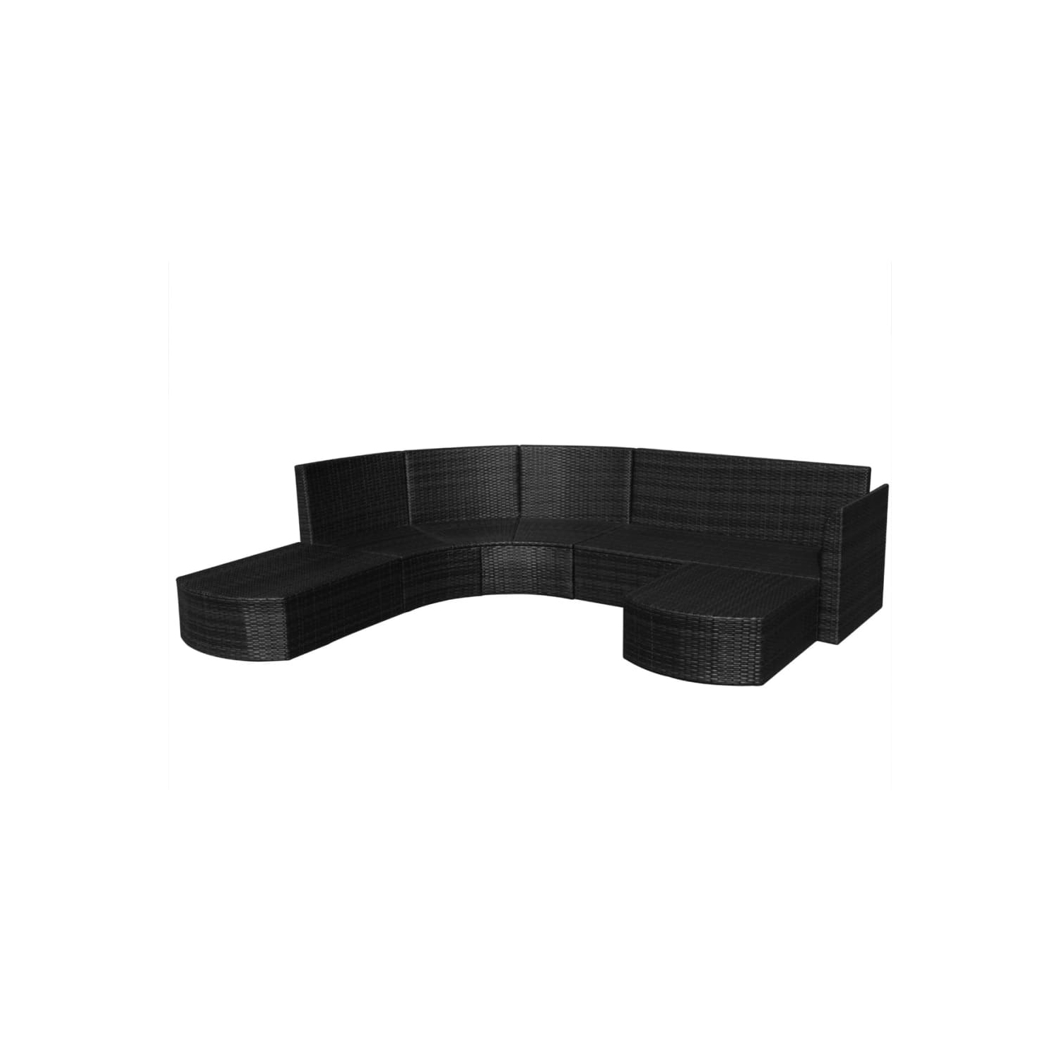 Ensemble de patio de 4 pièces VIDAXL avec coussins en poly rotin noir