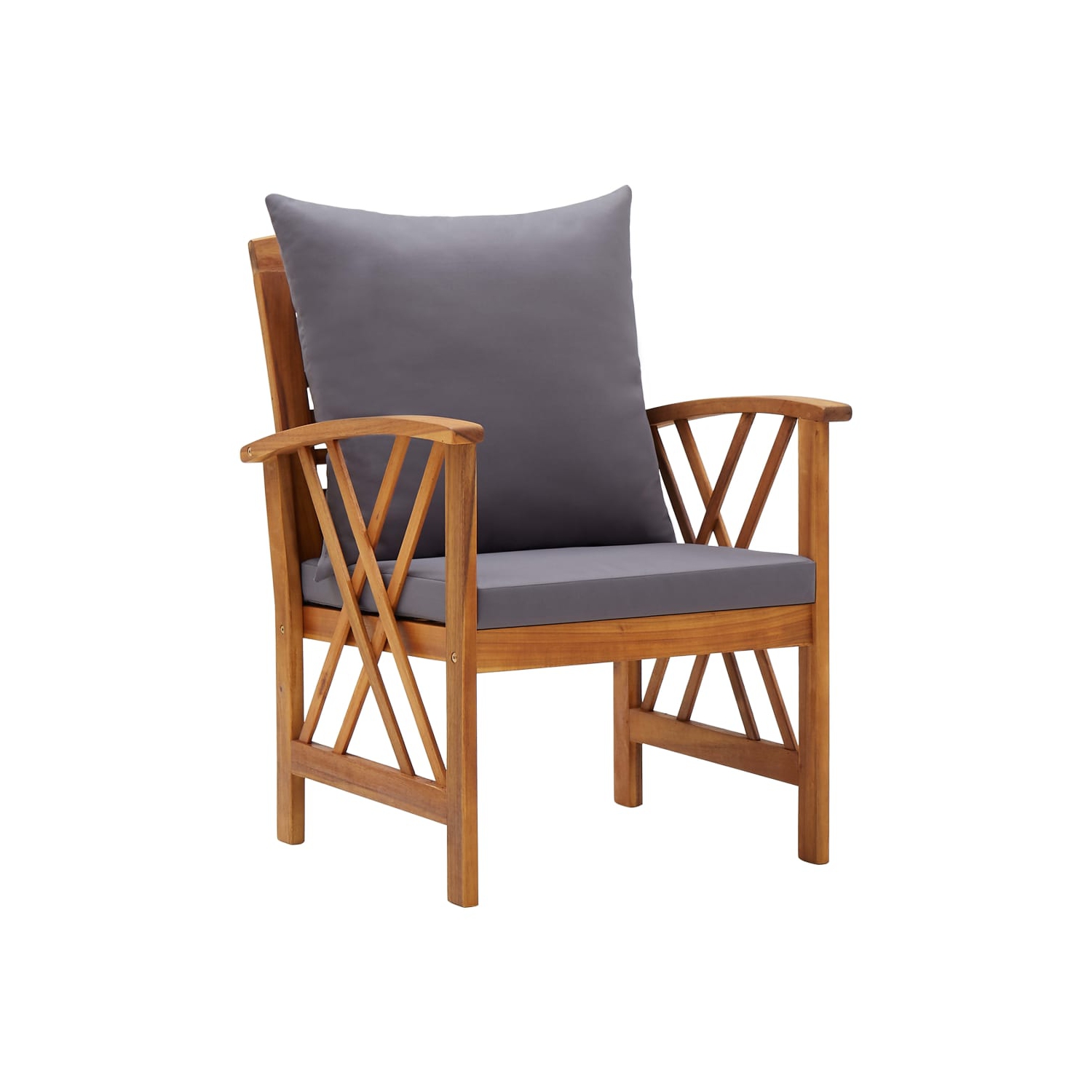 vidaXL Patio Chairs with Cushions 2 pcs Solid Acacia Wood