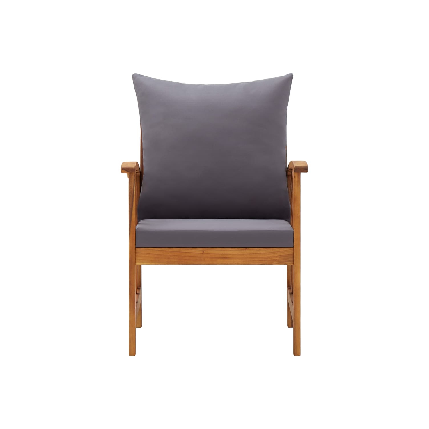 vidaXL Patio Chairs with Cushions 2 pcs Solid Acacia Wood