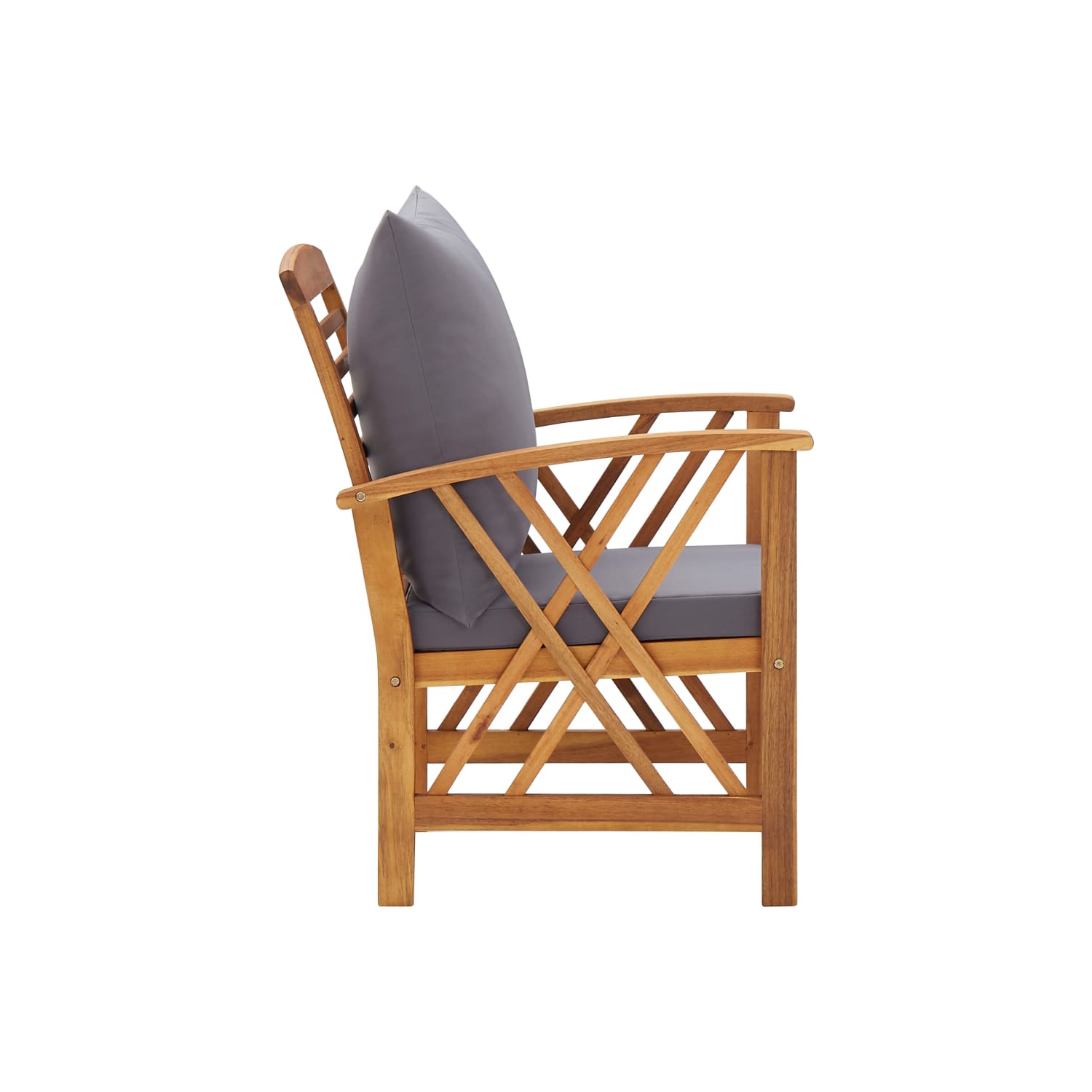 vidaXL Patio Chairs with Cushions 2 pcs Solid Acacia Wood