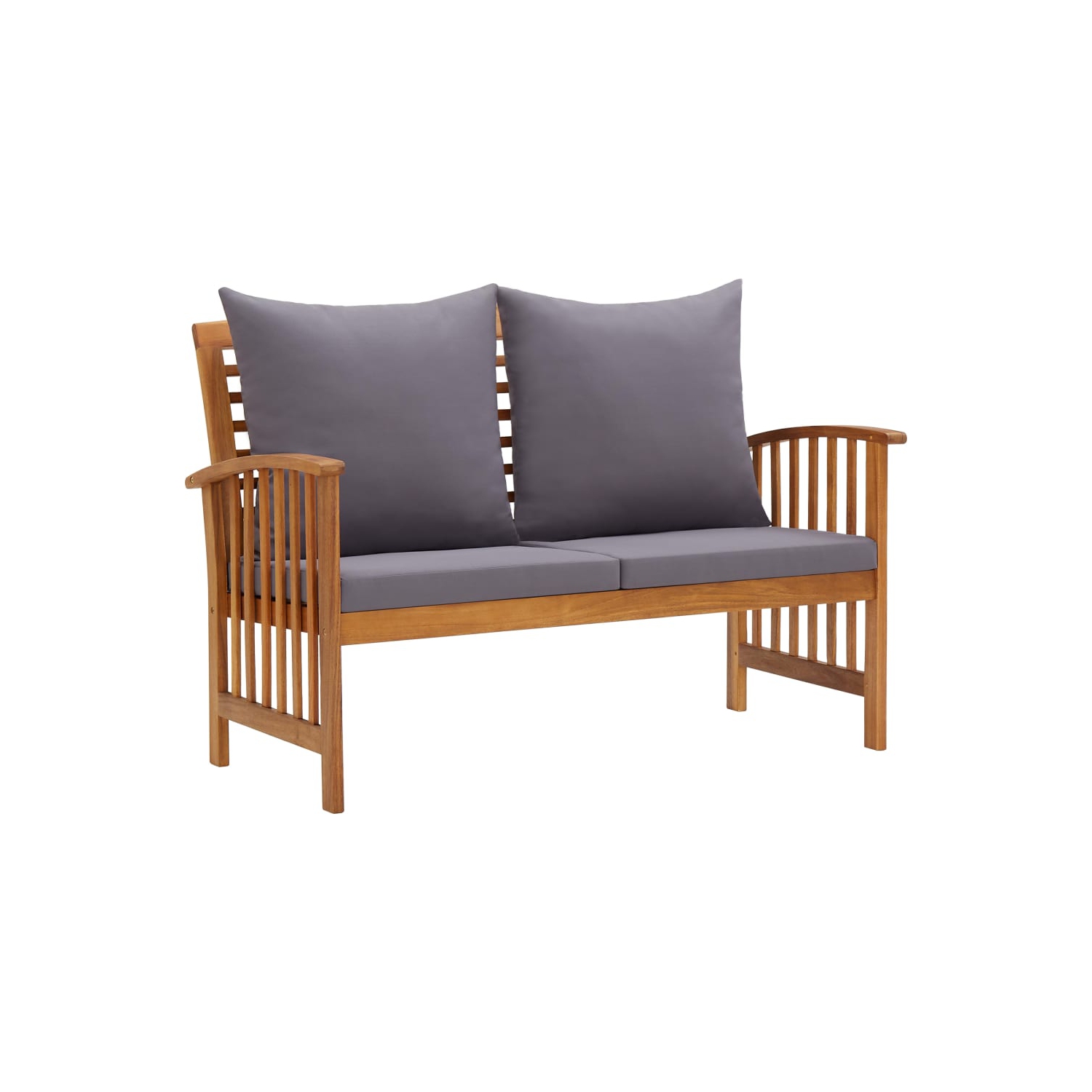 vidaXL Patio Bench with Cushions 46.9" Solid Acacia Wood