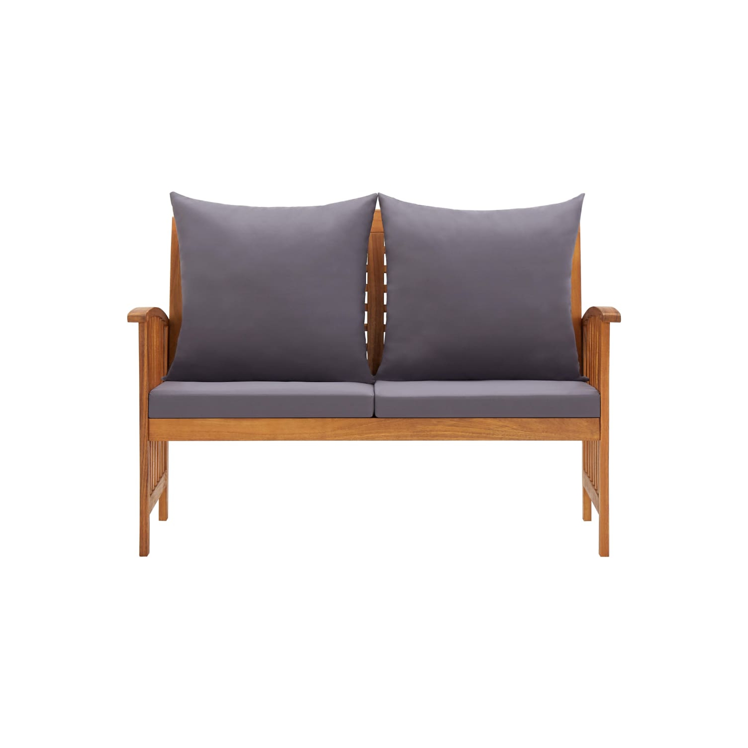 vidaXL Patio Bench with Cushions 46.9" Solid Acacia Wood