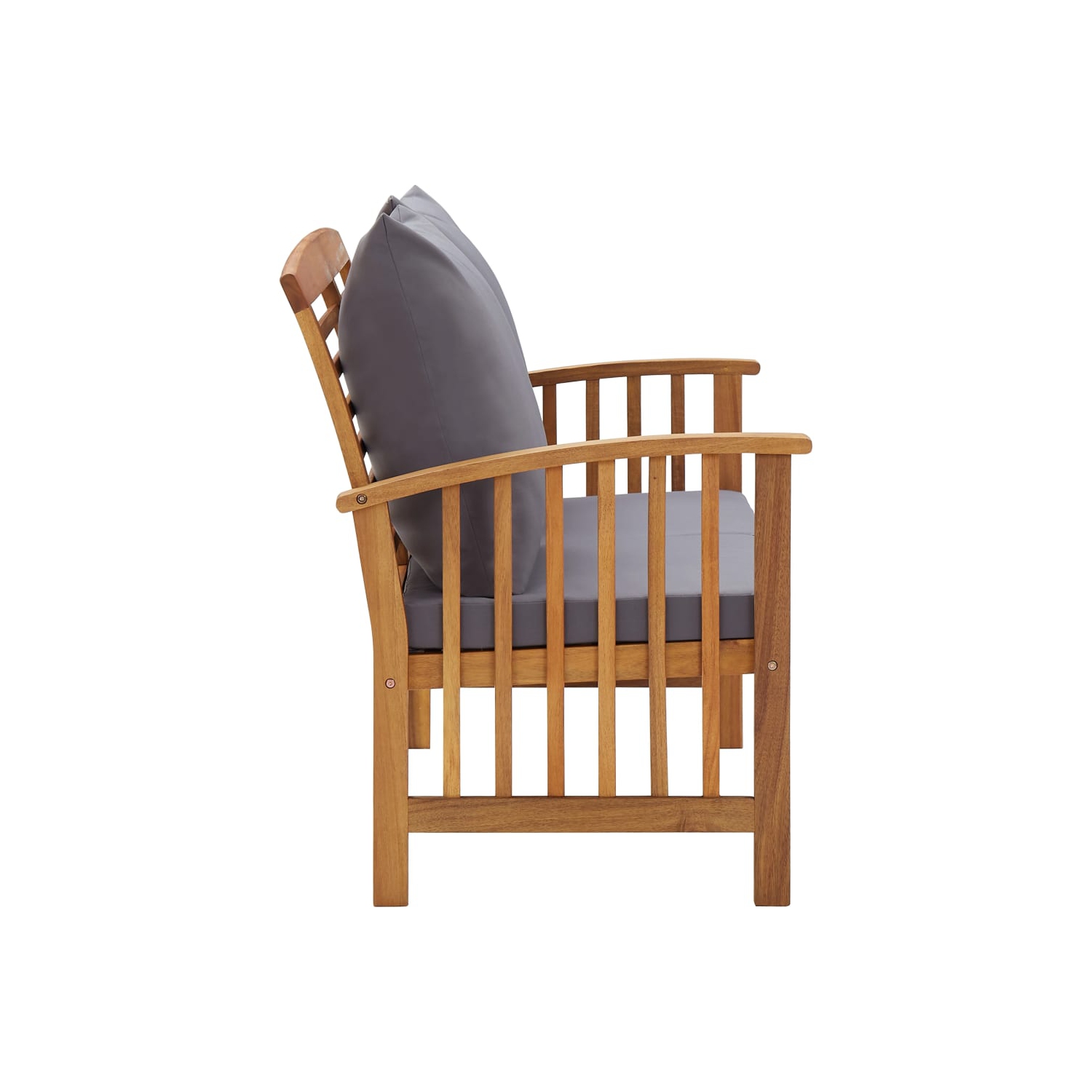 vidaXL Patio Bench with Cushions 46.9" Solid Acacia Wood