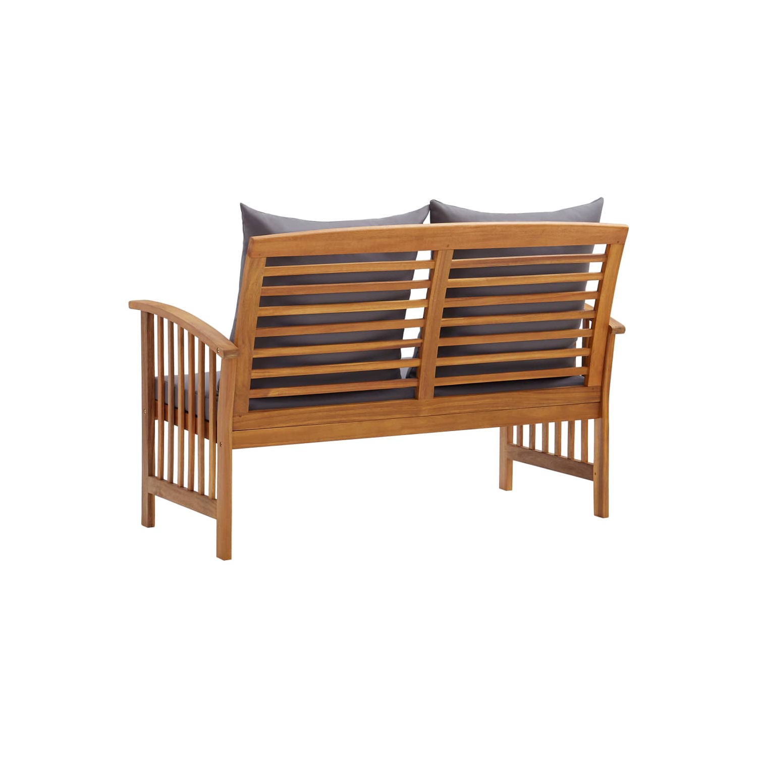 vidaXL Patio Bench with Cushions 46.9" Solid Acacia Wood