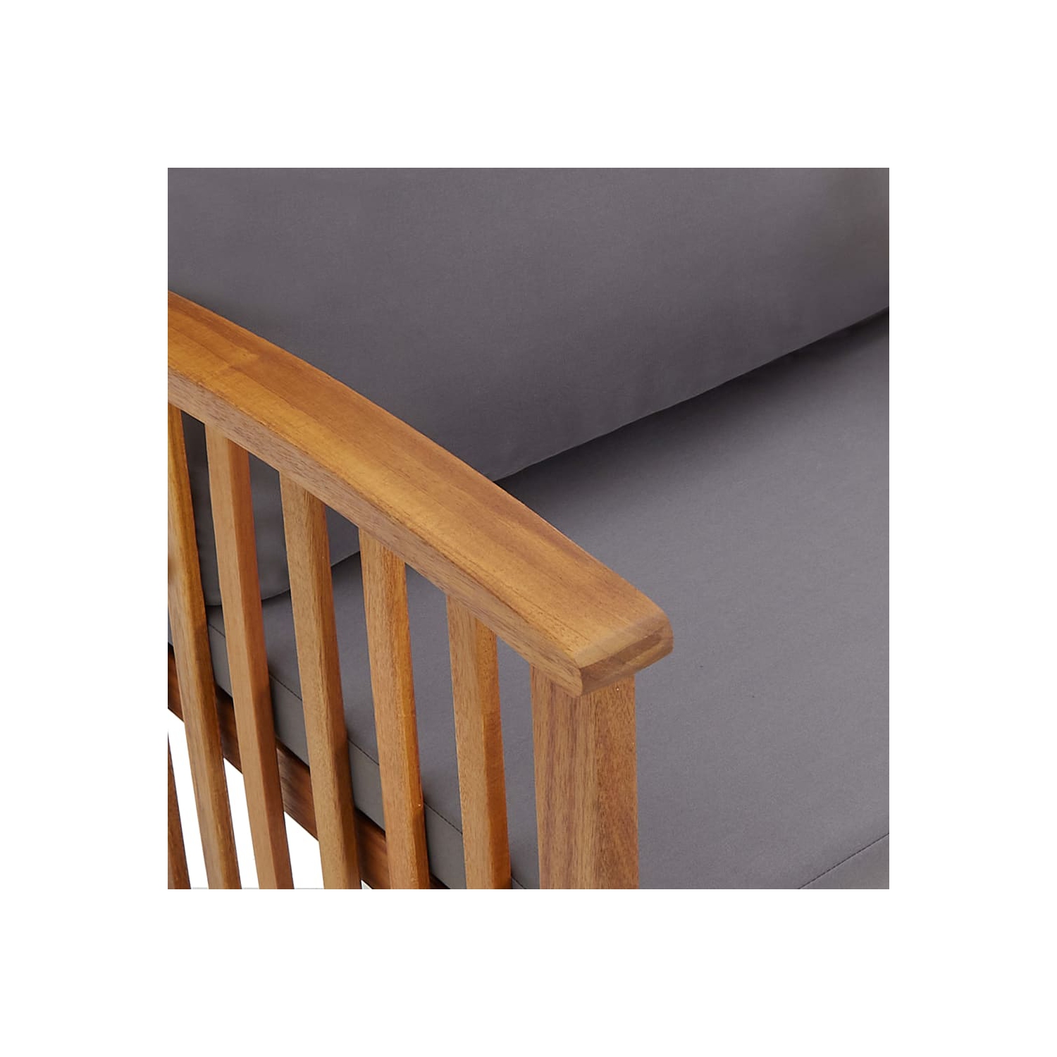 vidaXL Patio Bench with Cushions 46.9" Solid Acacia Wood