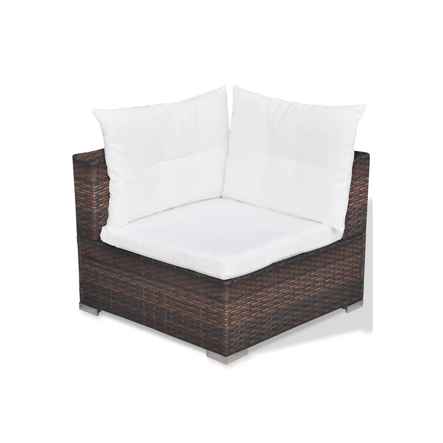 vidaXL 5 Piece Patio Lounge Set with Cushions Poly Rattan Brown
