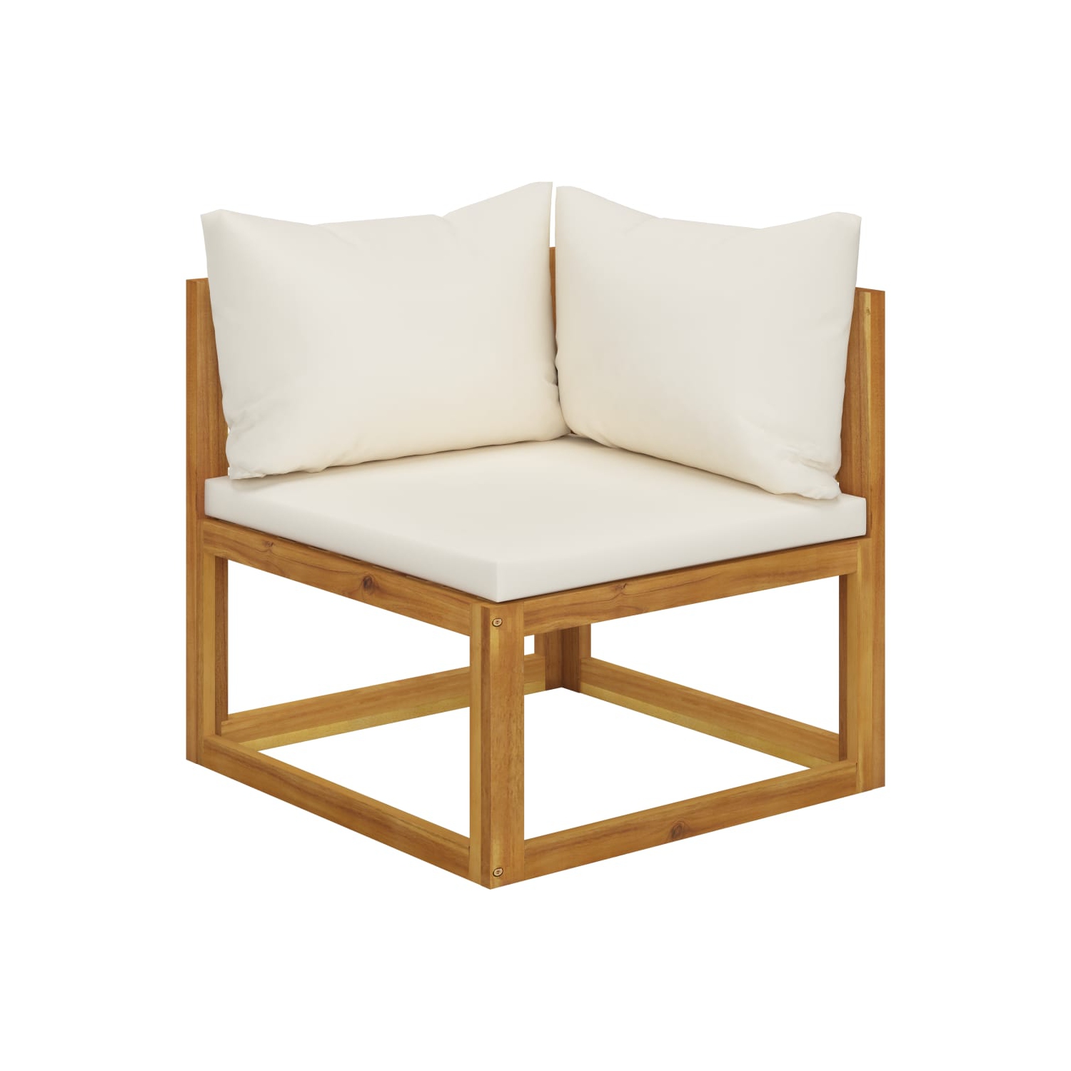 vidaXL 5 Piece Patio Lounge Set with Cushion Cream Solid Acacia Wood