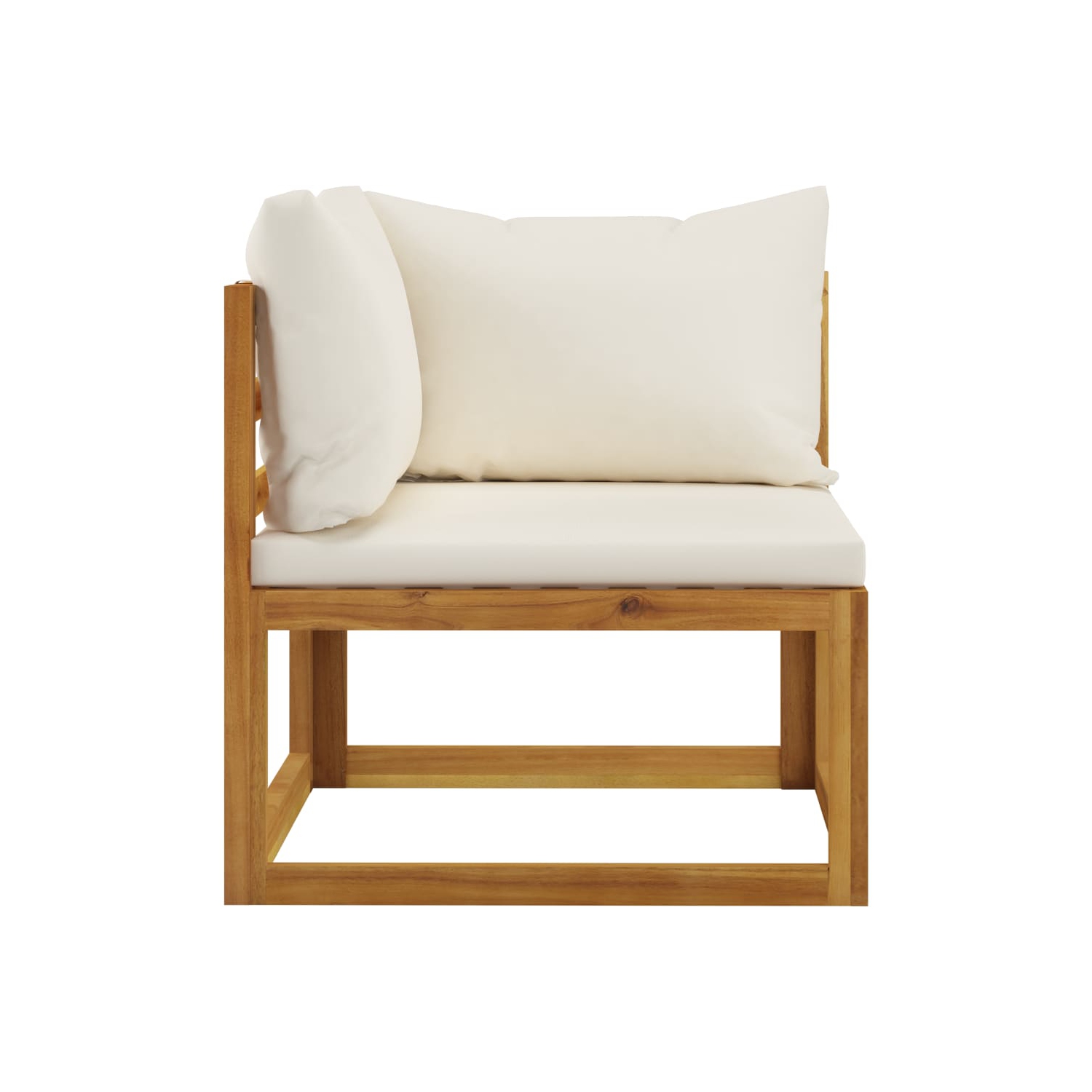 vidaXL 5 Piece Patio Lounge Set with Cushion Cream Solid Acacia Wood