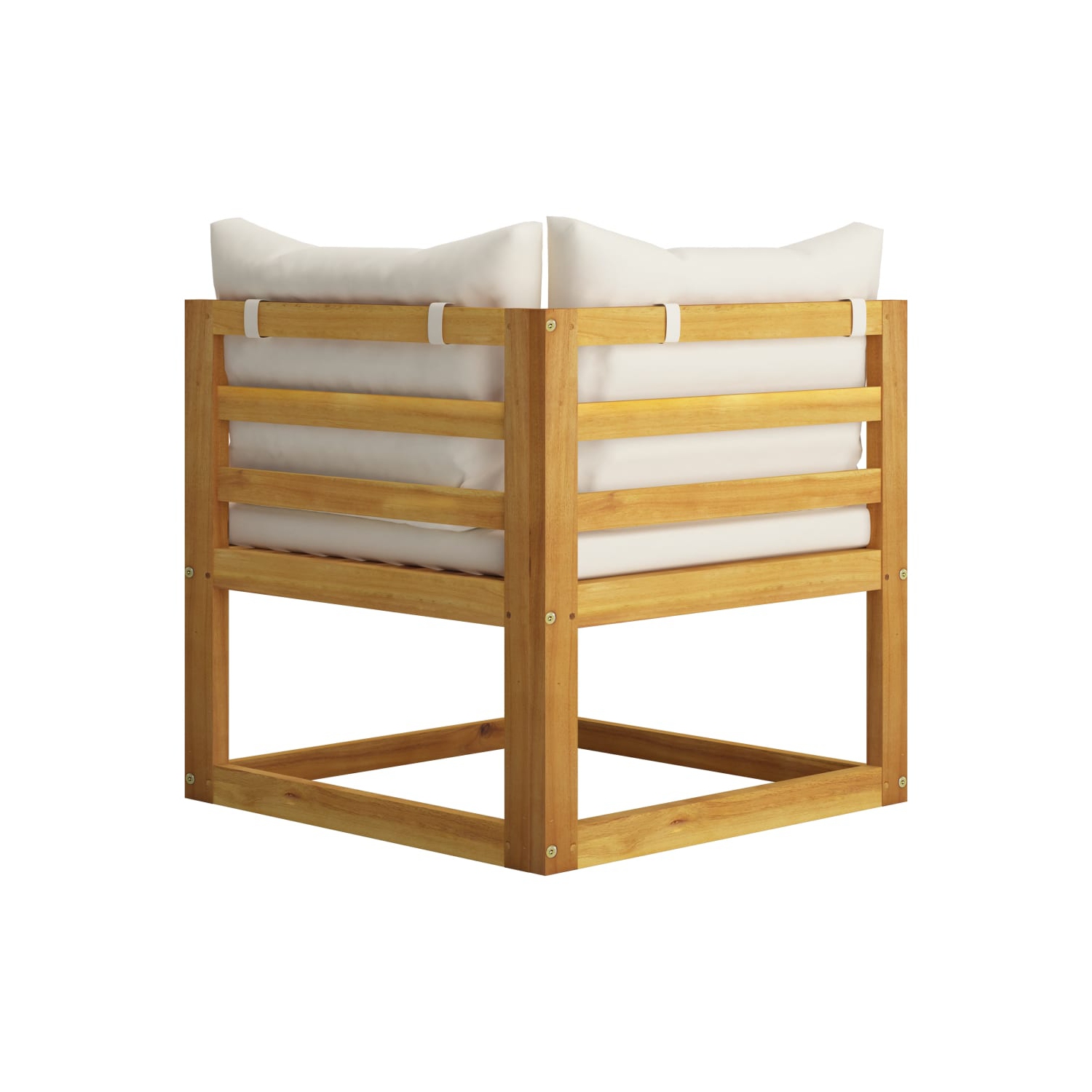 vidaXL 5 Piece Patio Lounge Set with Cushion Cream Solid Acacia Wood