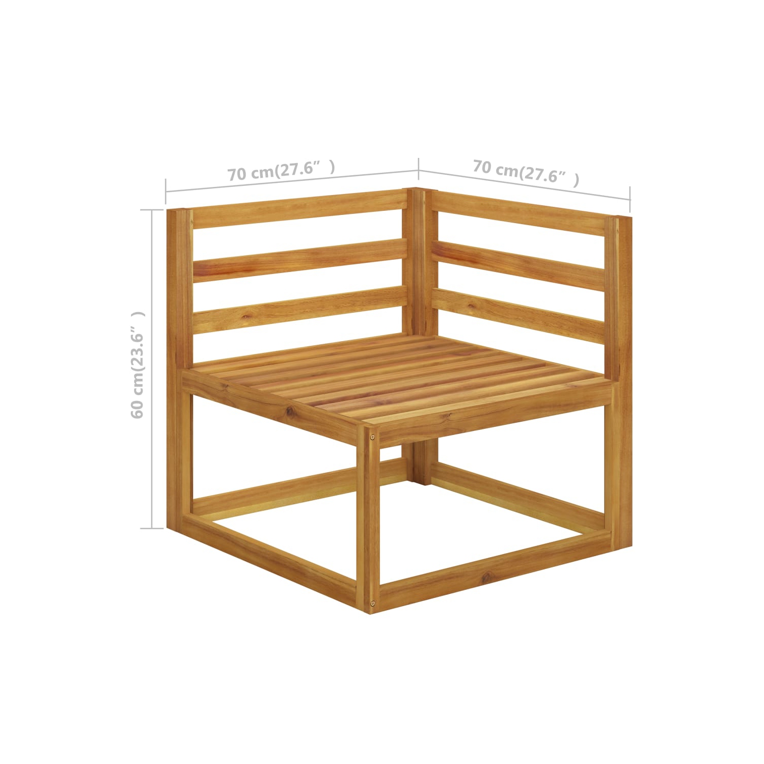 vidaXL 5 Piece Patio Lounge Set with Cushion Cream Solid Acacia Wood