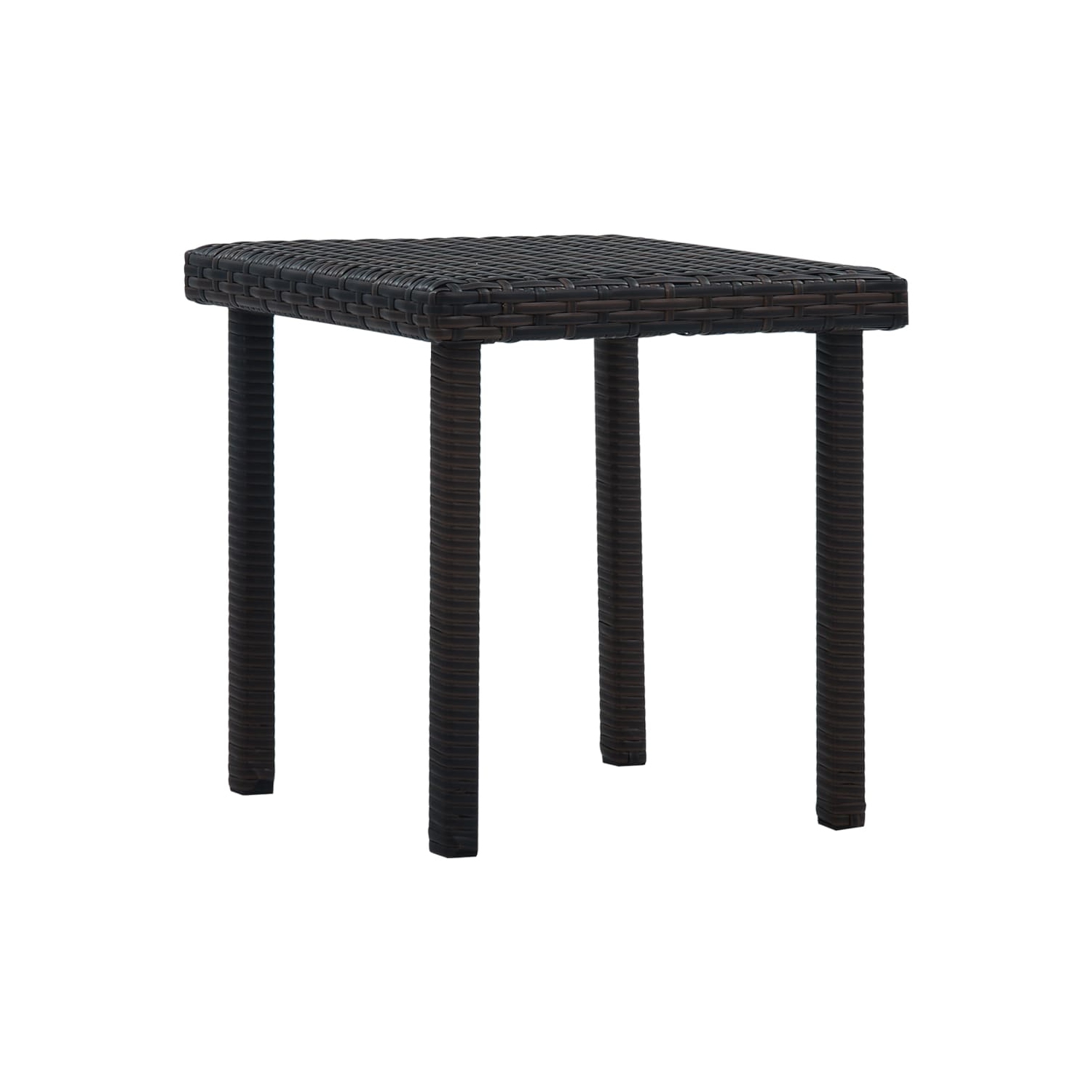 Table à thé de terrasse VidaXL, brun, poly rotin, 15.7 x 15,7 x 15,7 po