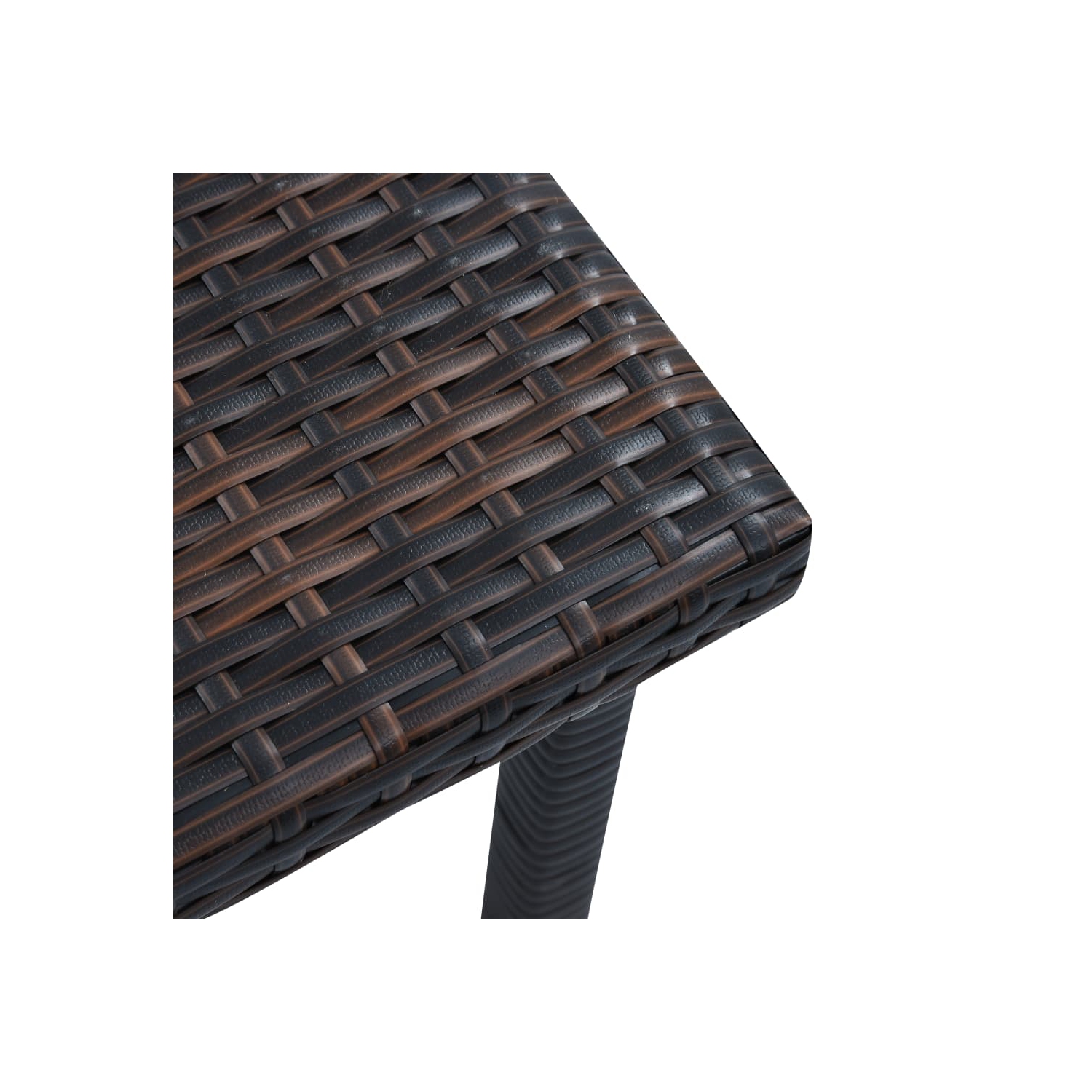 Table à thé de terrasse VidaXL, brun, poly rotin, 15.7 x 15,7 x 15,7 po