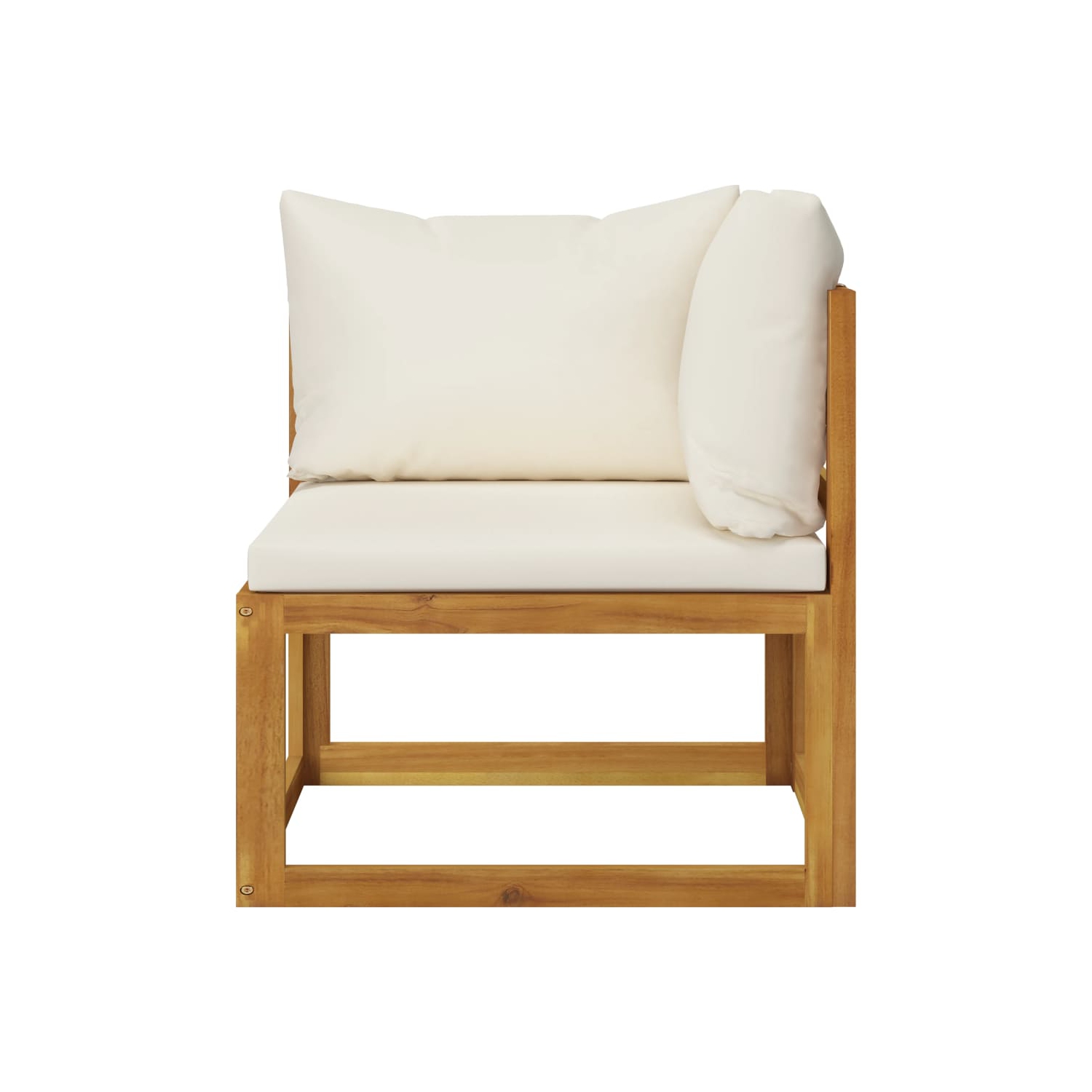 vidaXL 2 Piece Sofa Set with Cream White Cushions Solid Acacia Wood