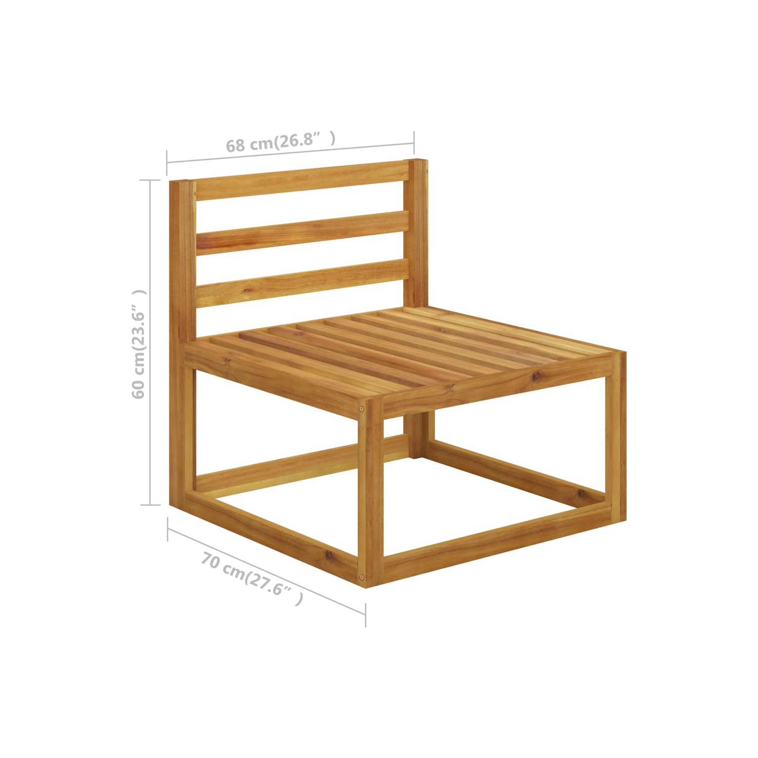 vidaXL 2 Piece Sofa Set with Cream White Cushions Solid Acacia Wood