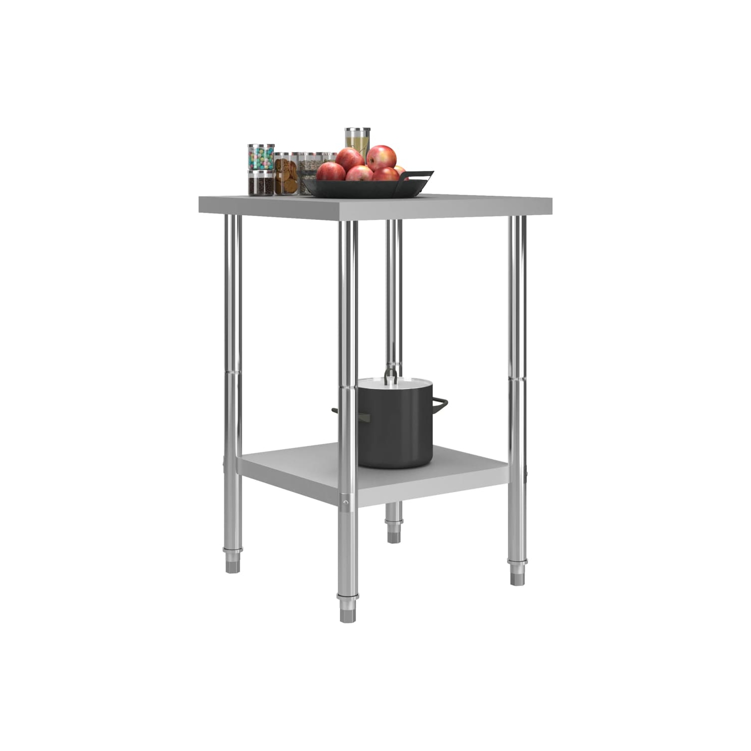 vidaXL Kitchen Work Table 23.6"x23.6"x33.5" Stainless Steel